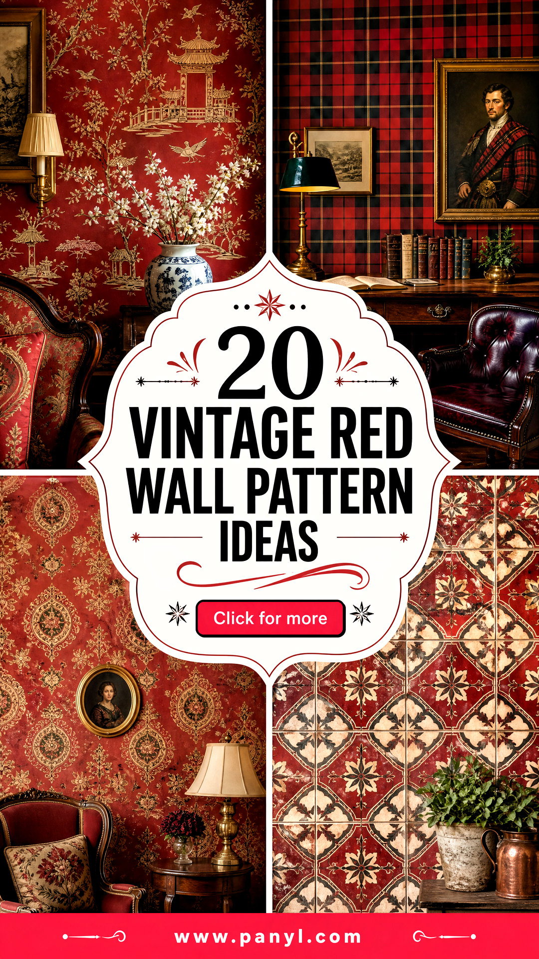 20 Vintage Red Wall Pattern Ideas Timeless Decor Guide - 20 Vintage Red Wall Pattern Ideas: Timeless Decor Guide