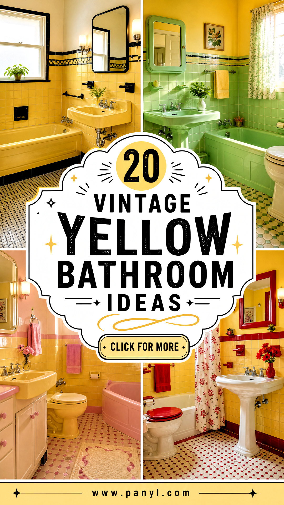 20 Vintage Yellow Bathroom Ideas for Cheerful Retro Charm - 20 Vintage Yellow Bathroom Ideas for Cheerful Retro Charm