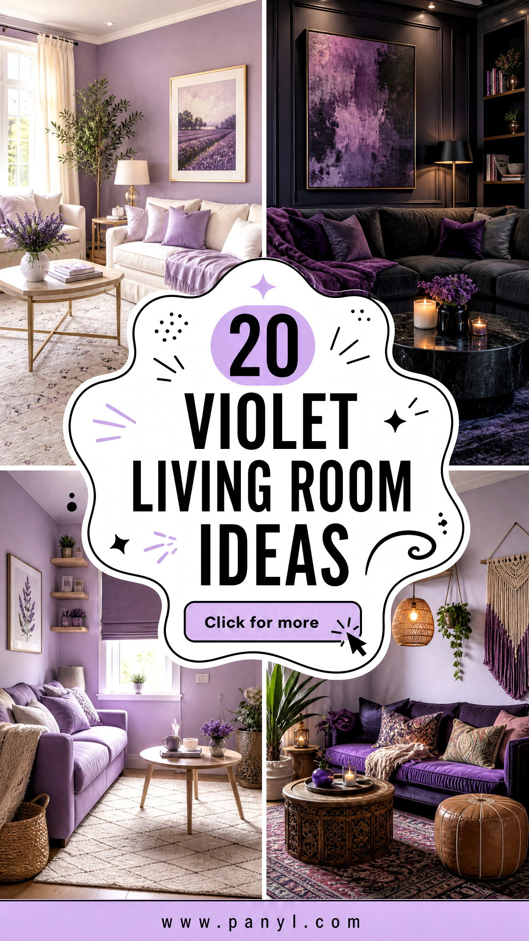 20 Violet Living Room Ideas for a Chic Cozy Home Makeover - 20 Violet Living Room Ideas for a Chic, Cozy Home Makeover