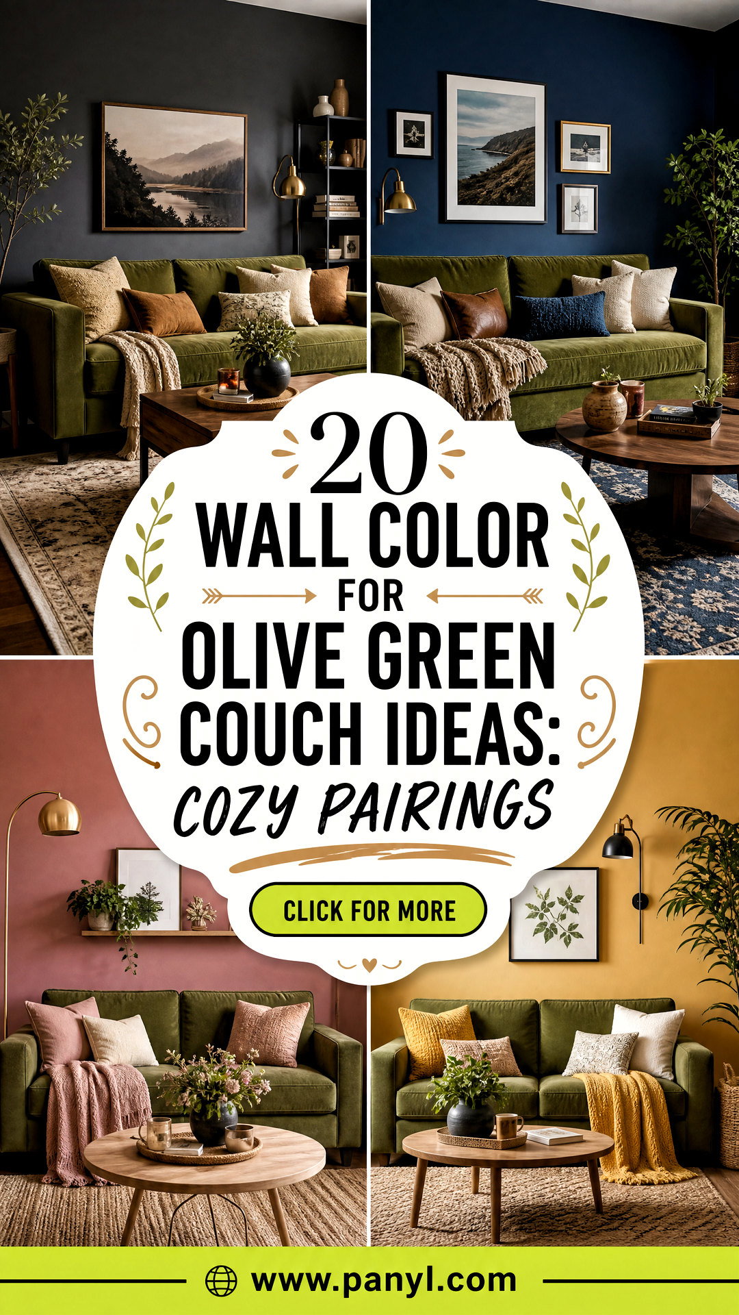 20 Wall Color For Olive Green Couch Ideas Cozy Pairings - 20 Wall Color For Olive Green Couch Ideas: Cozy Pairings