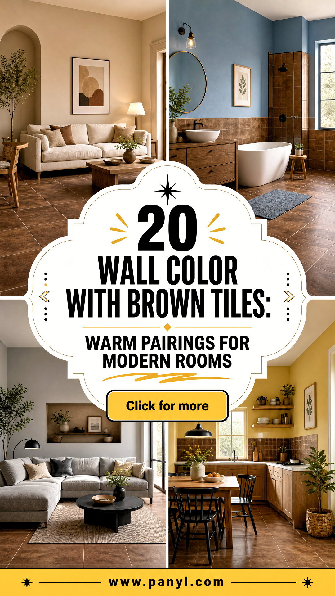 20 Wall Color With Brown Tiles Warm Pairings for Modern Rooms - 20 Wall Color With Brown Tiles: Warm Pairings for Modern Rooms