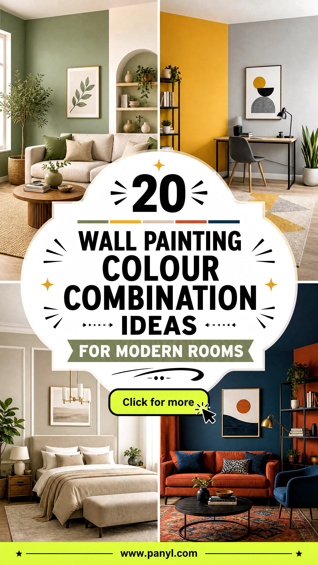 20 Wall Painting Colour Combination Ideas for Modern Rooms - 20 Wall Painting Colour Combination Ideas for Modern Rooms