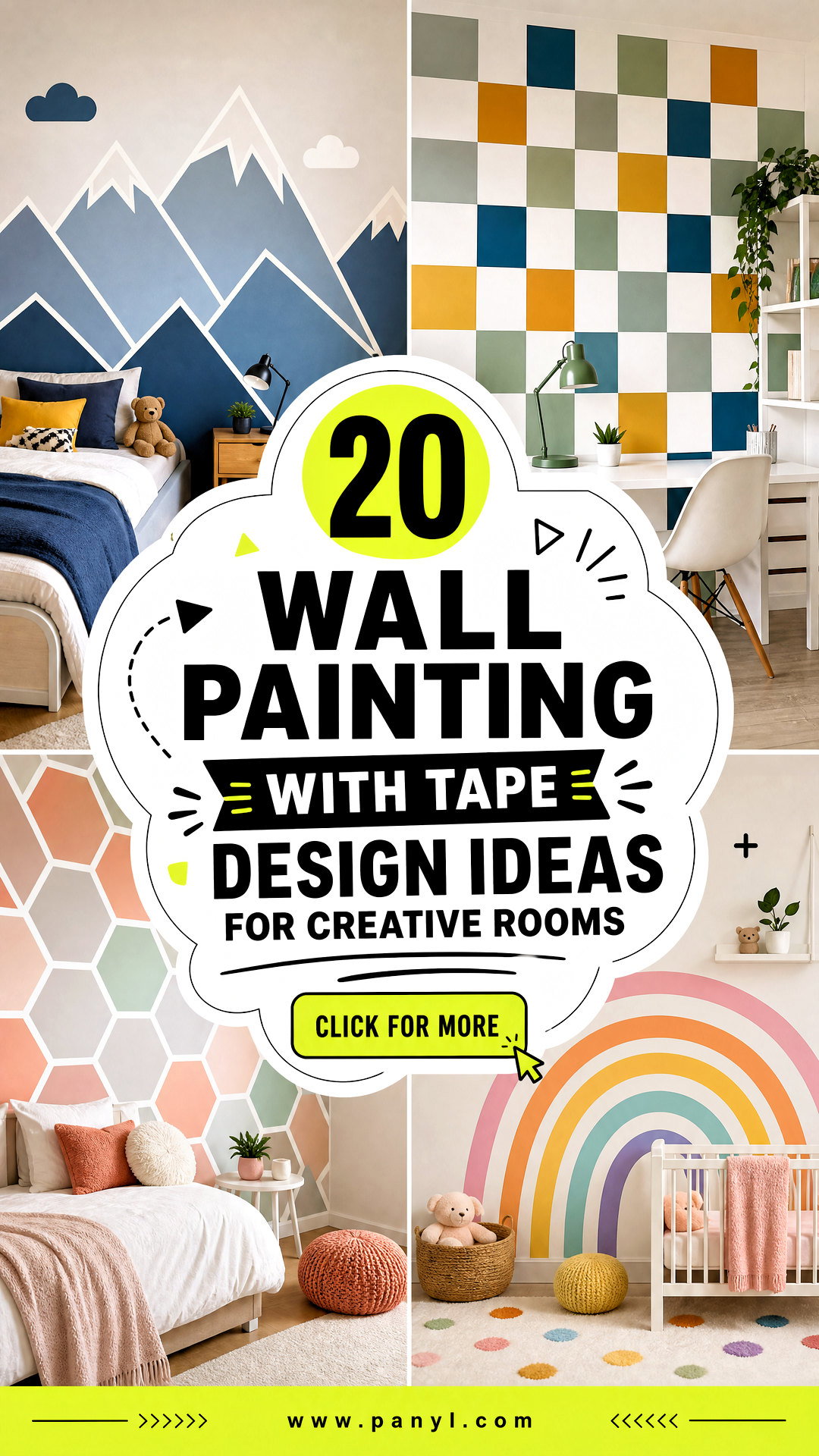20 Wall Painting With Tape Design Ideas for Creative Rooms - 20 Wall Painting With Tape Design Ideas for Creative Rooms