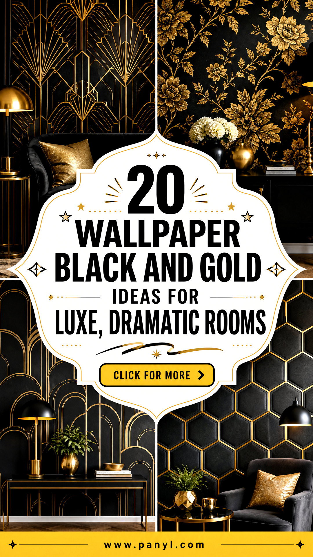 20 Wallpaper Black and Gold Ideas for Luxe Dramatic Rooms - 20 Wallpaper Black and Gold Ideas for Luxe, Dramatic Rooms