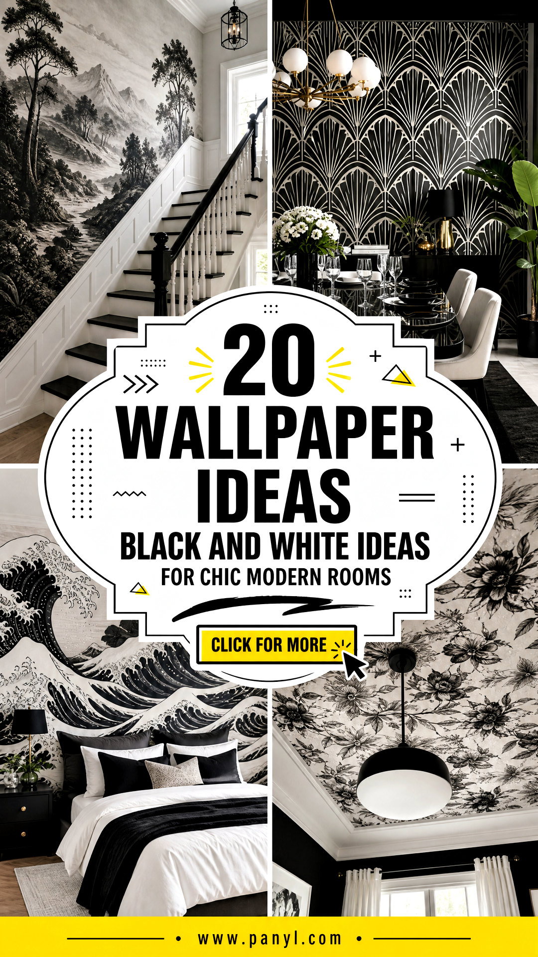 20 Wallpaper Ideas Black and White Ideas for Chic Modern Rooms - 20 Wallpaper Ideas Black and White Ideas for Chic Modern Rooms