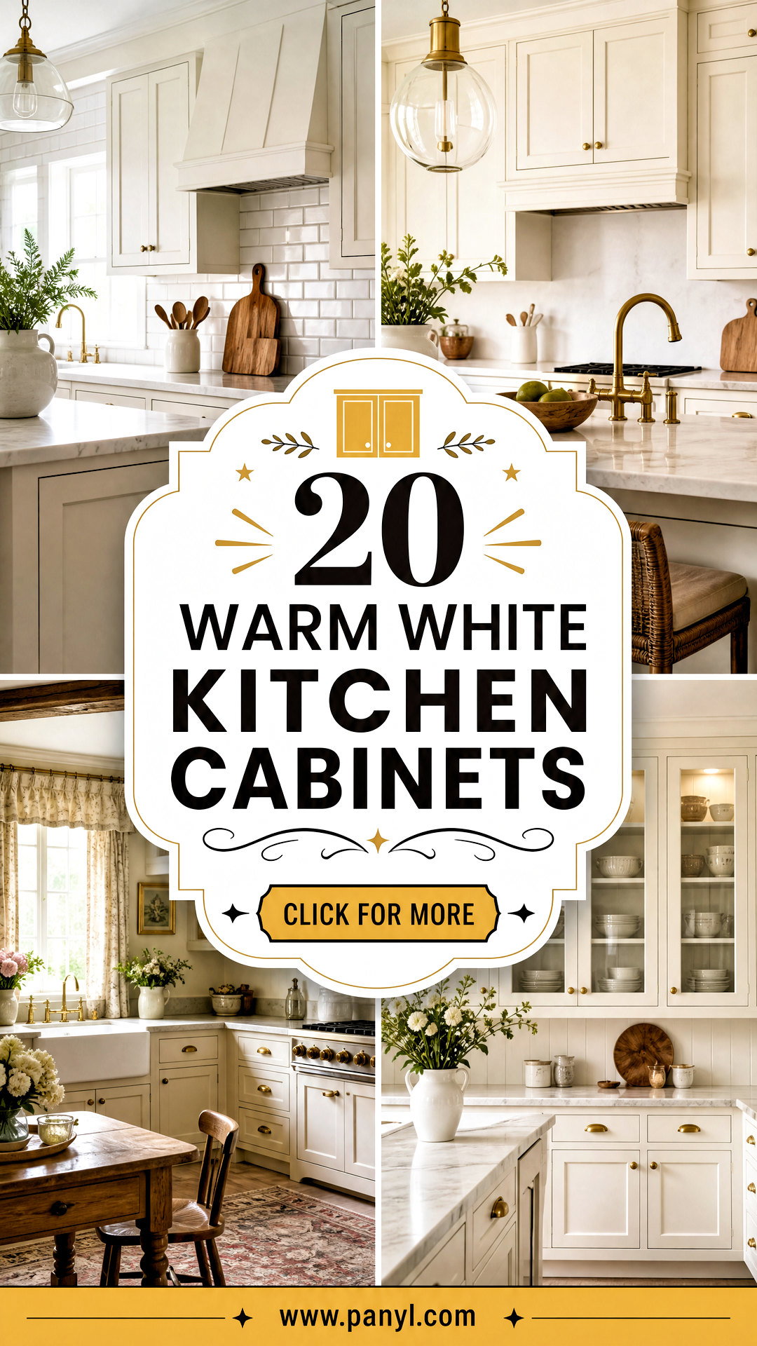 20 Warm White Kitchen Cabinets for a Timeless Cozy Look - 20 Warm White Kitchen Cabinets for a Timeless, Cozy Look