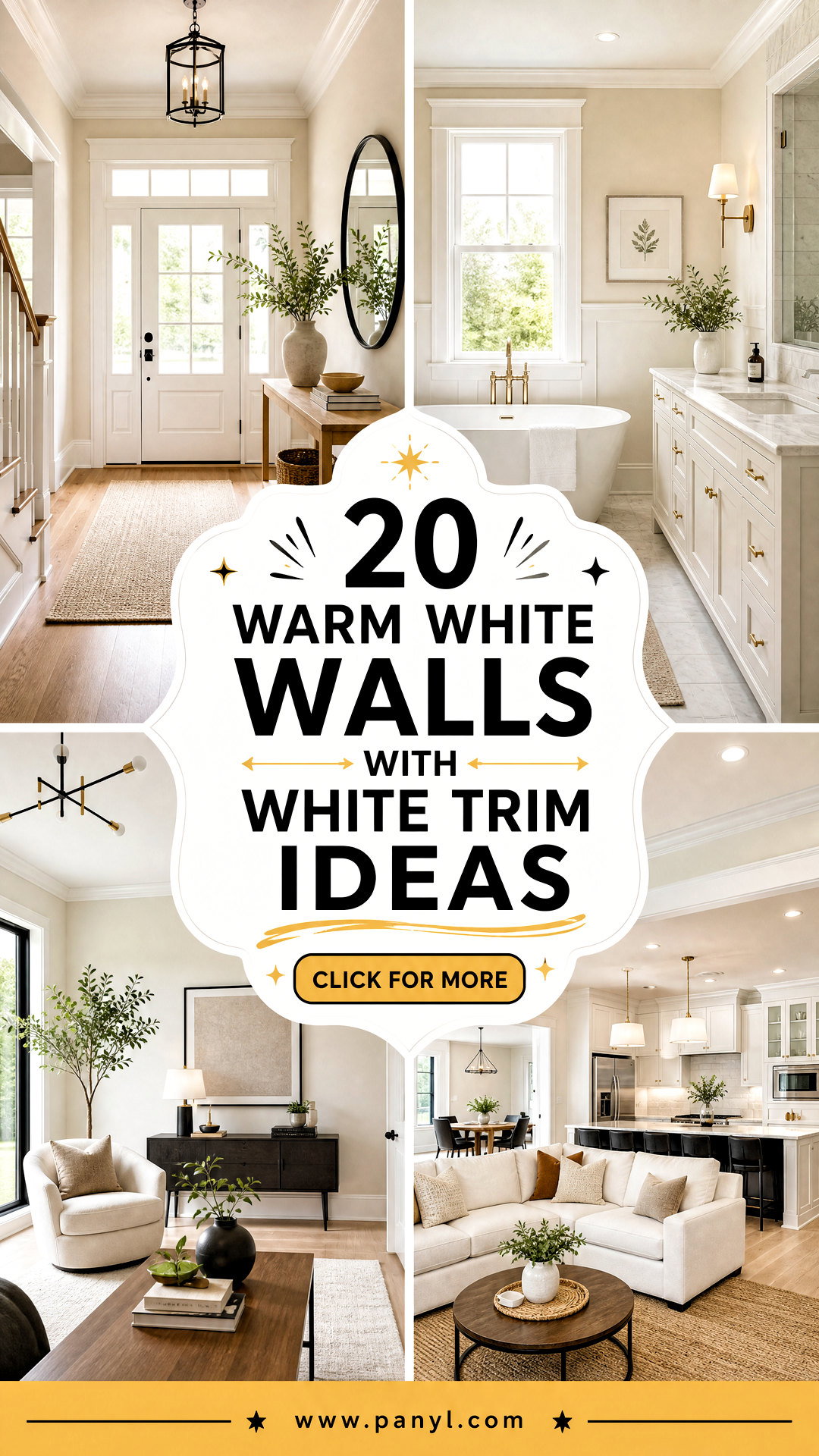 20 Warm White Walls With White Trim Ideas for Serene Airy Rooms - 20 Warm White Walls With White Trim Ideas for Serene, Airy Rooms