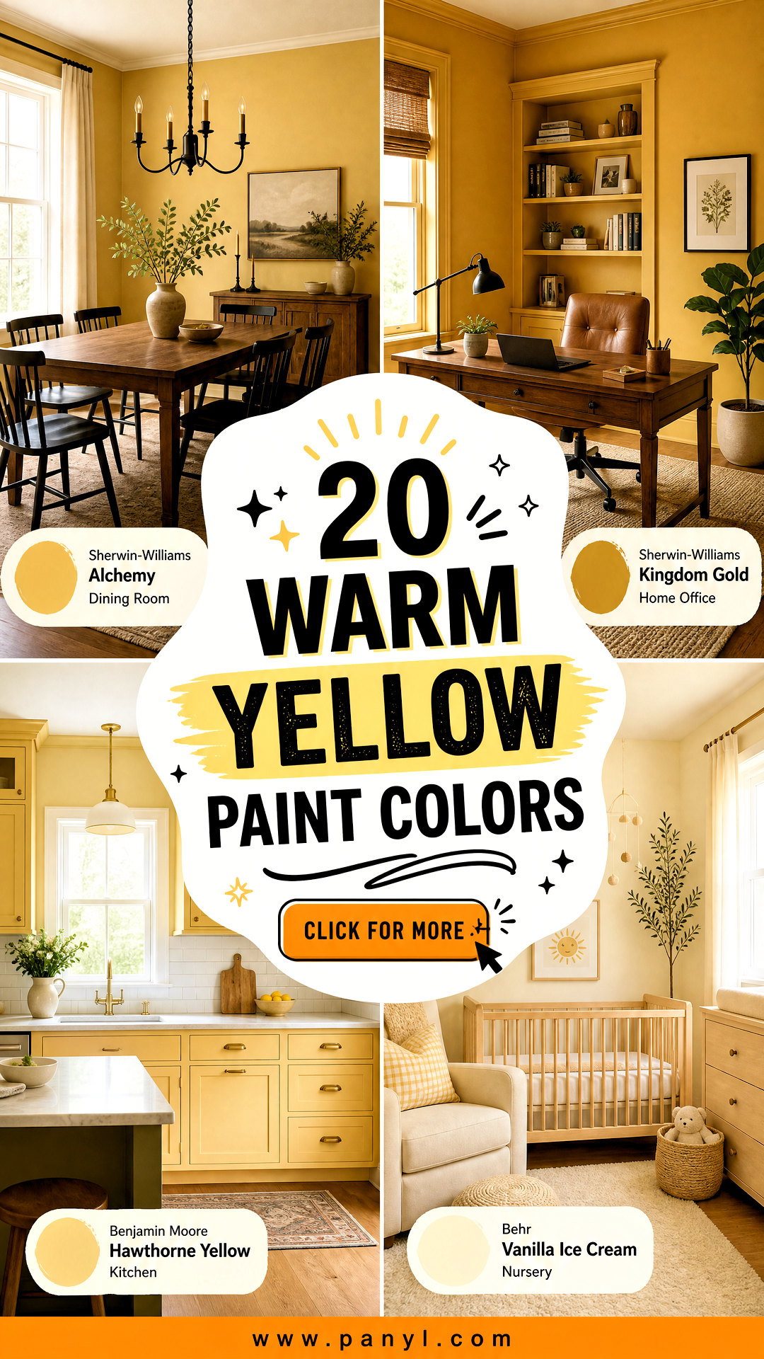 20 Warm Yellow Paint Colors for Cozy Sunlit Home Interiors - 20 Warm Yellow Paint Colors for Cozy, Sunlit Home Interiors