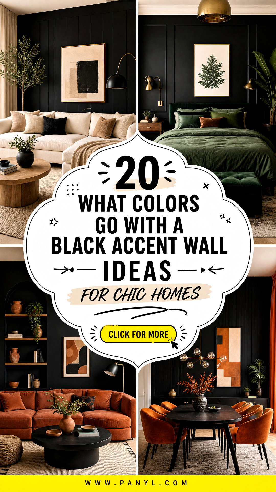 20 What Colors Go With a Black Accent Wall Ideas for Chic Homes - 20 What Colors Go With a Black Accent Wall Ideas for Chic Homes