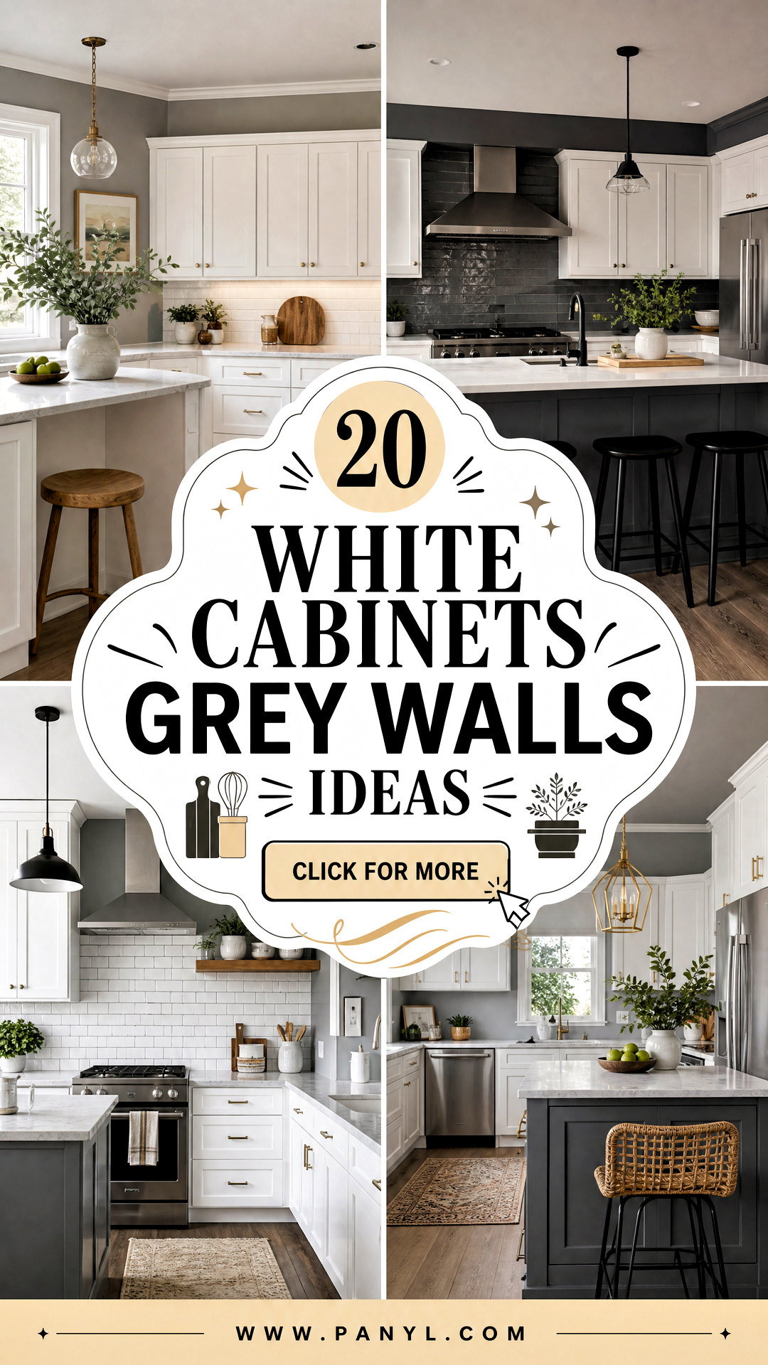 20 White Cabinets Grey Walls Ideas for a Timeless Kitchen - 20 White Cabinets Grey Walls Ideas for a Timeless Kitchen