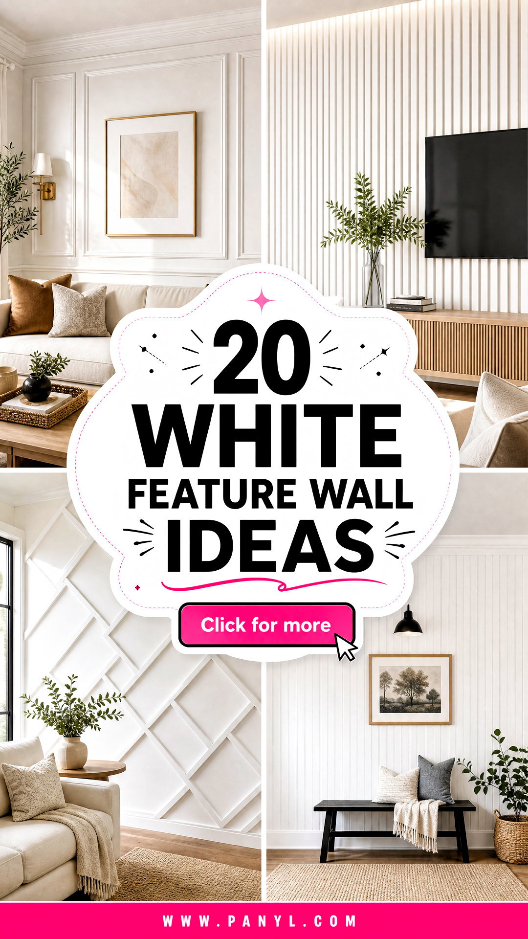 20 White Feature Wall Ideas for Bright Stylish Modern Homes - 20 White Feature Wall Ideas for Bright, Stylish Modern Homes