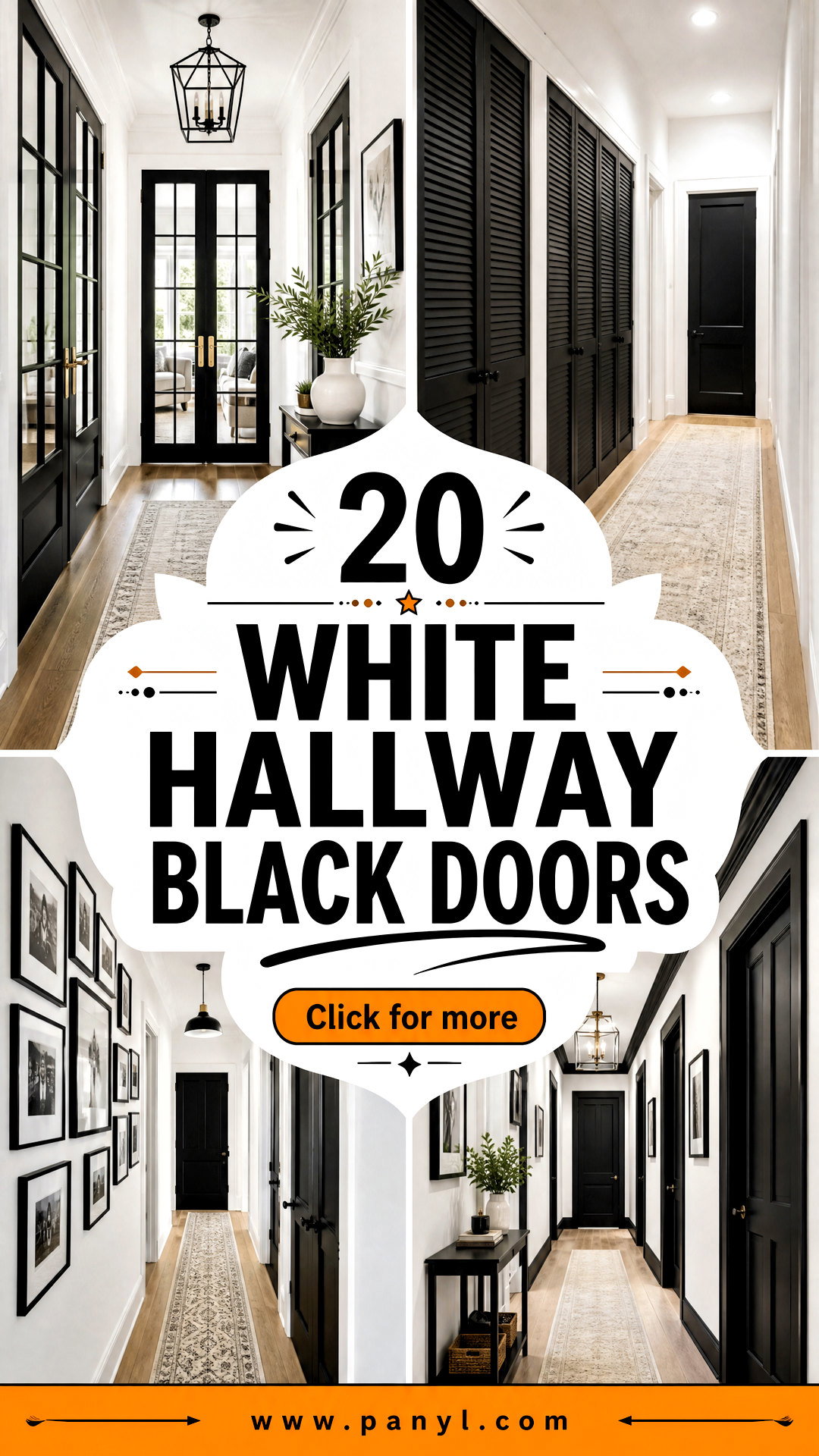 20 White Hallway Black Doors for Striking Modern Contrast - 20 White Hallway Black Doors for Striking Modern Contrast