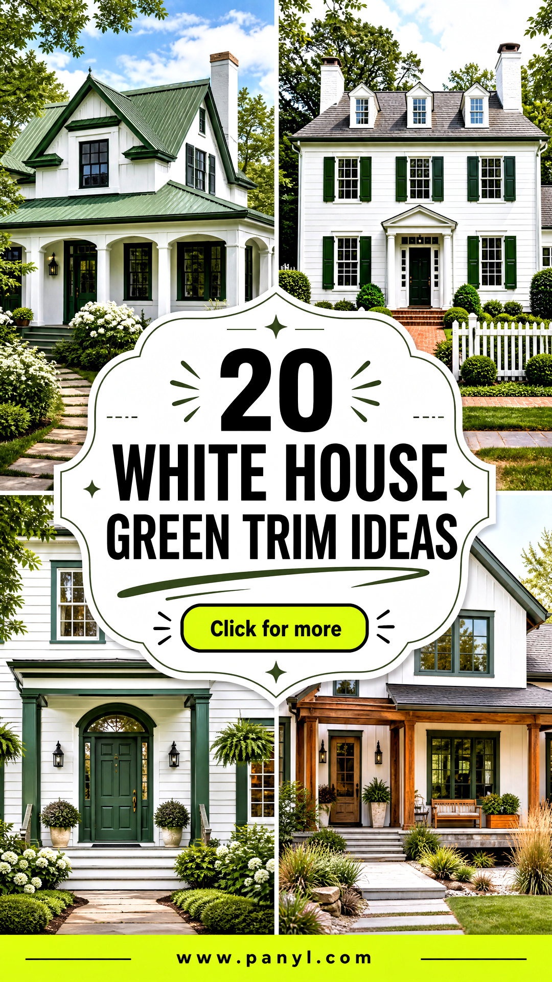 20 White House Green Trim Ideas for Charming Curb Appeal - 20 White House Green Trim Ideas for Charming Curb Appeal