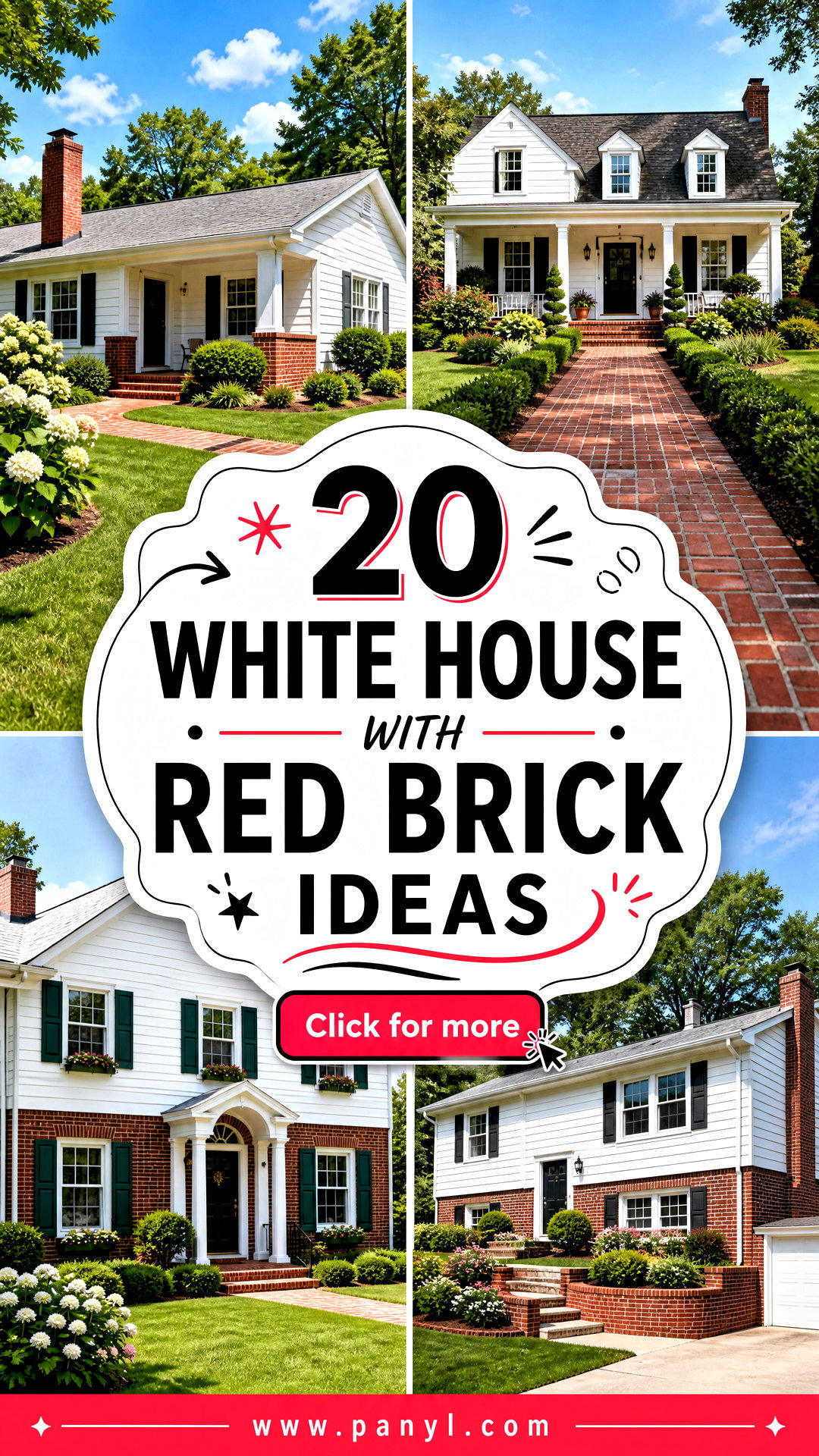 20 White House With Red Brick Ideas for Timeless Curb Appeal - 20 White House With Red Brick Ideas for Timeless Curb Appeal