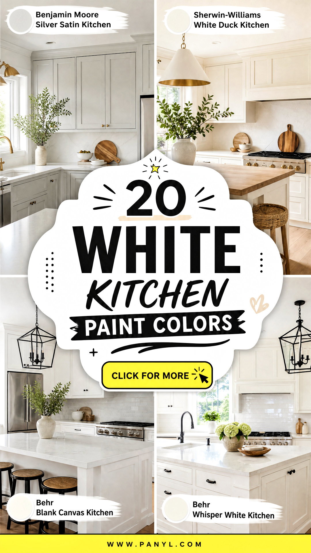 20 White Kitchen Paint Colors for a Bright Inviting Space - 20 White Kitchen Paint Colors for a Bright, Inviting Space