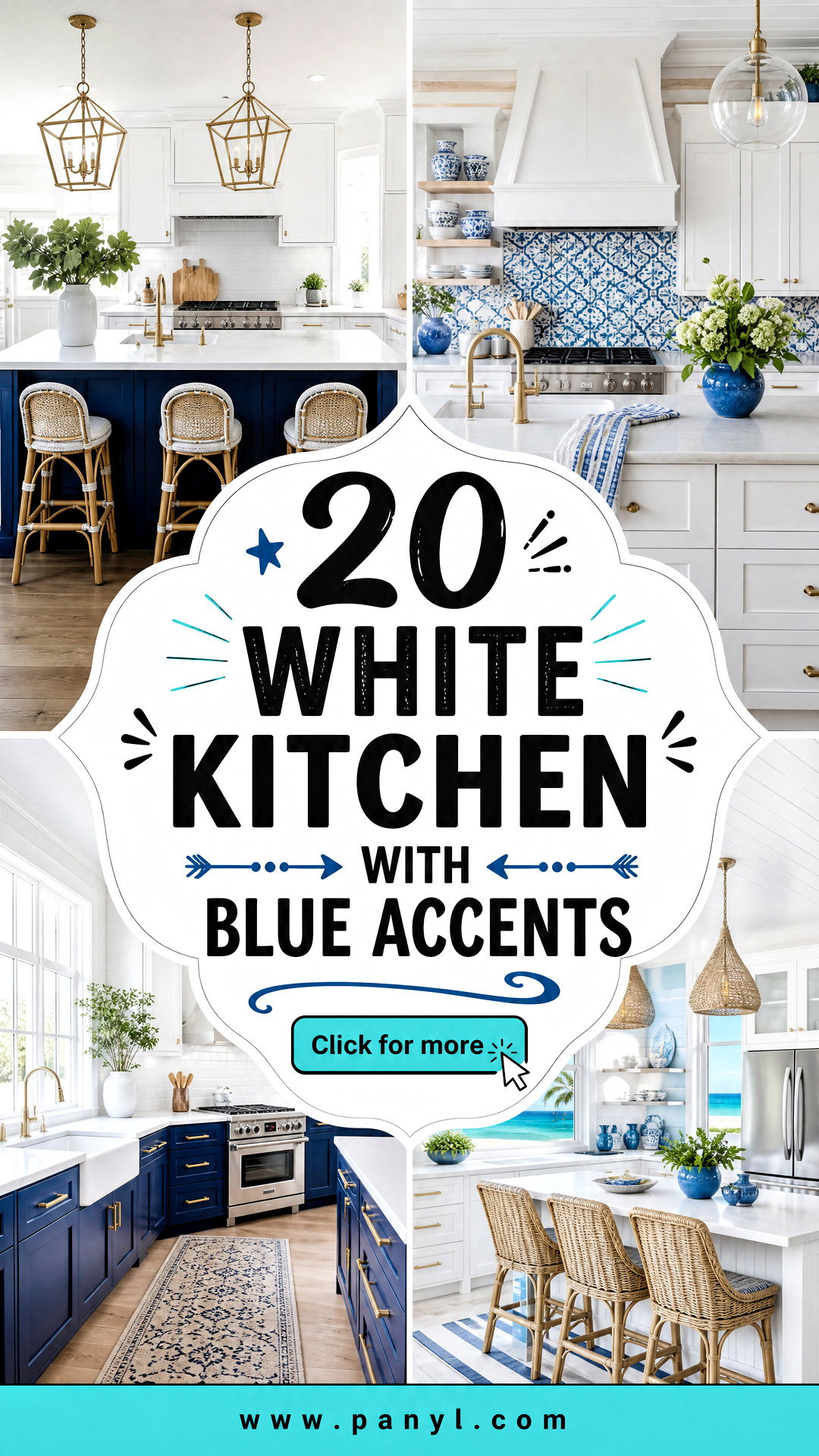 20 White Kitchen With Blue Accents for a Fresh Coastal Look - 20 White Kitchen With Blue Accents for a Fresh Coastal Look