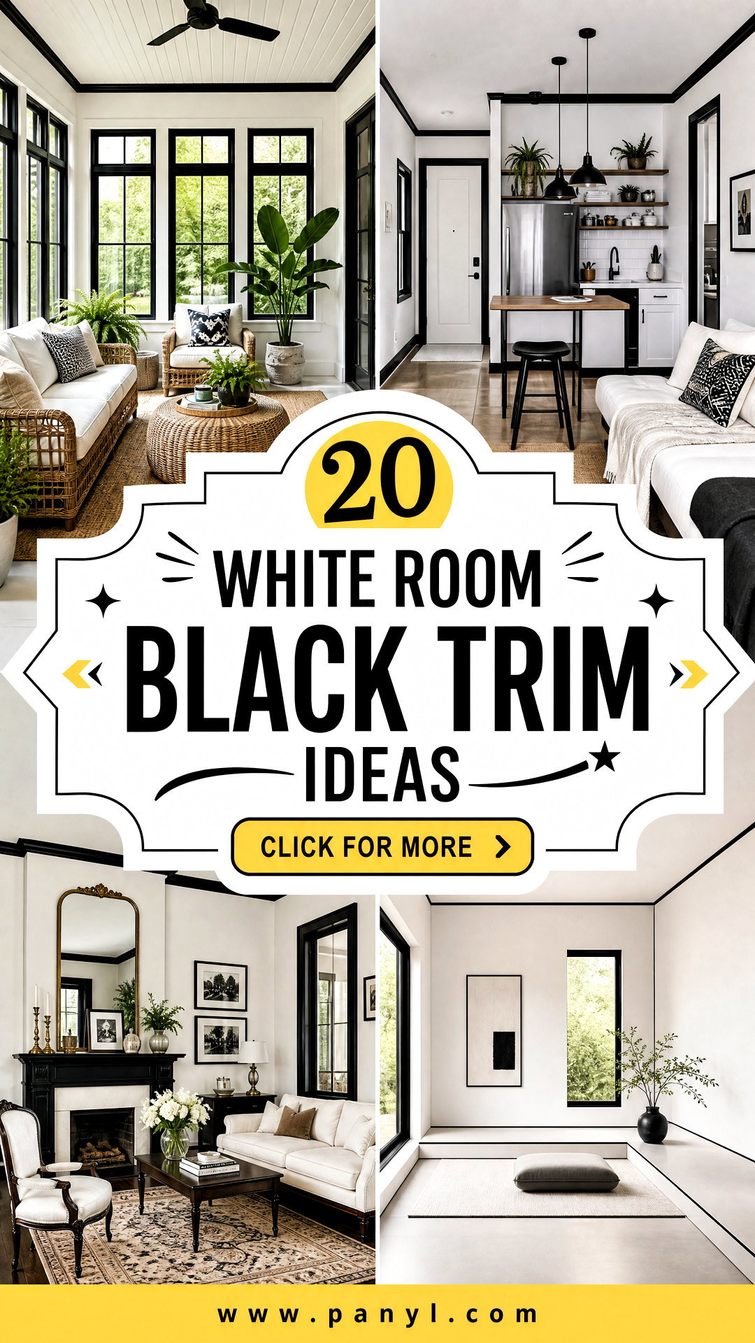20 White Room Black Trim Ideas for Bold Modern Contrast - 20 White Room Black Trim Ideas for Bold, Modern Contrast
