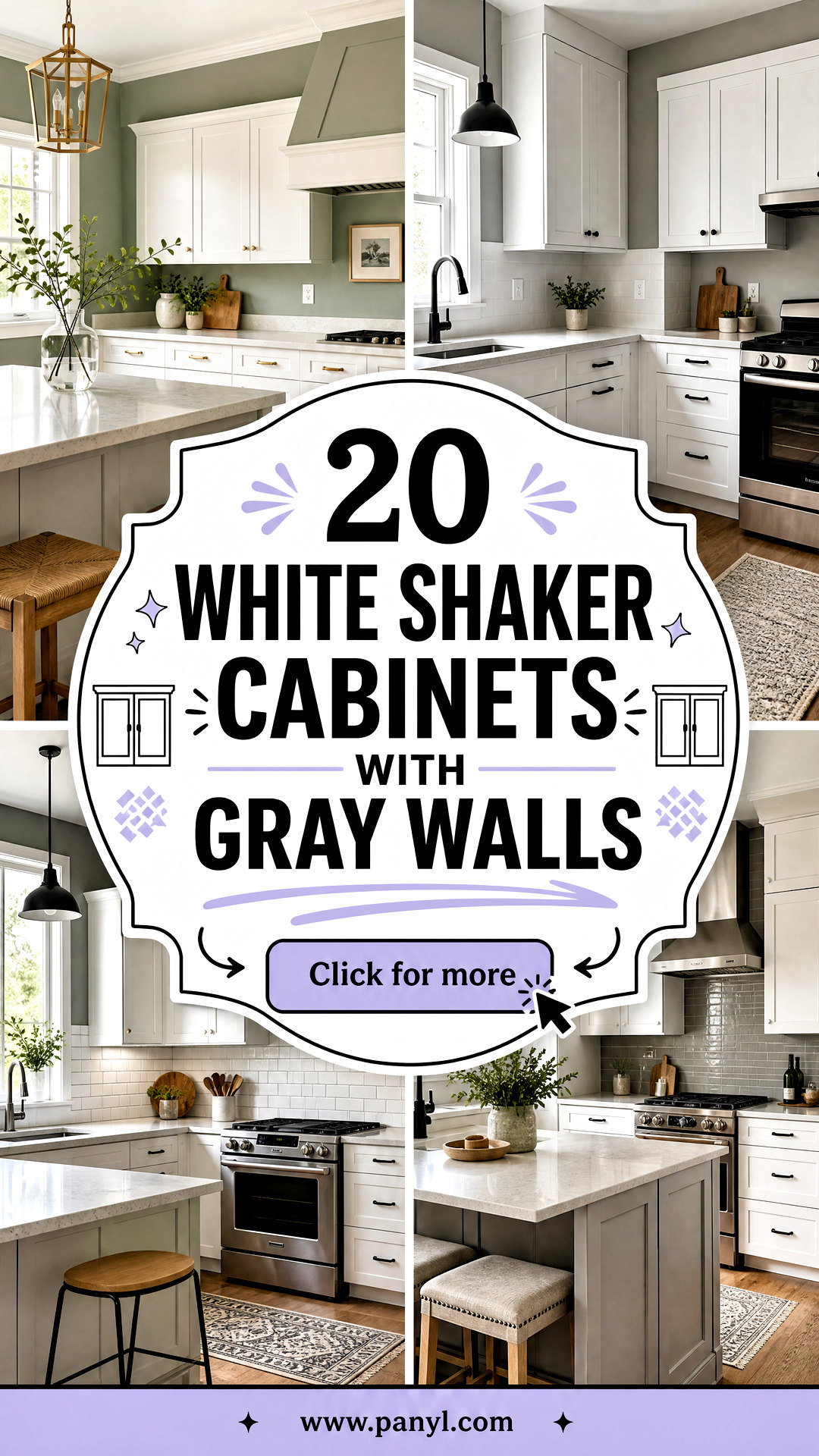20 White Shaker Cabinets With Gray Walls for Calm Kitchen Style - 20 White Shaker Cabinets With Gray Walls for Calm Kitchen Style