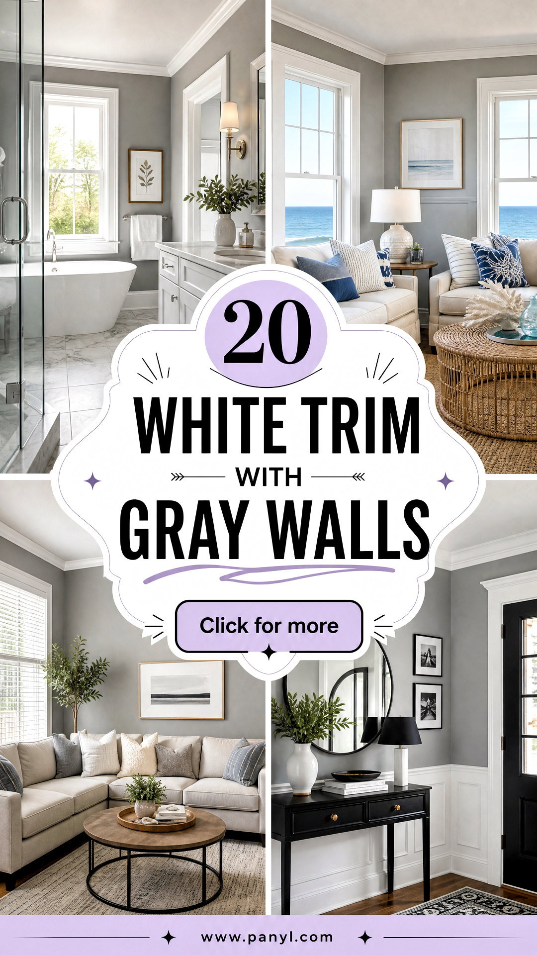20 White Trim With Gray Walls for a Soft Modern Contrast - 20 White Trim With Gray Walls for a Soft Modern Contrast