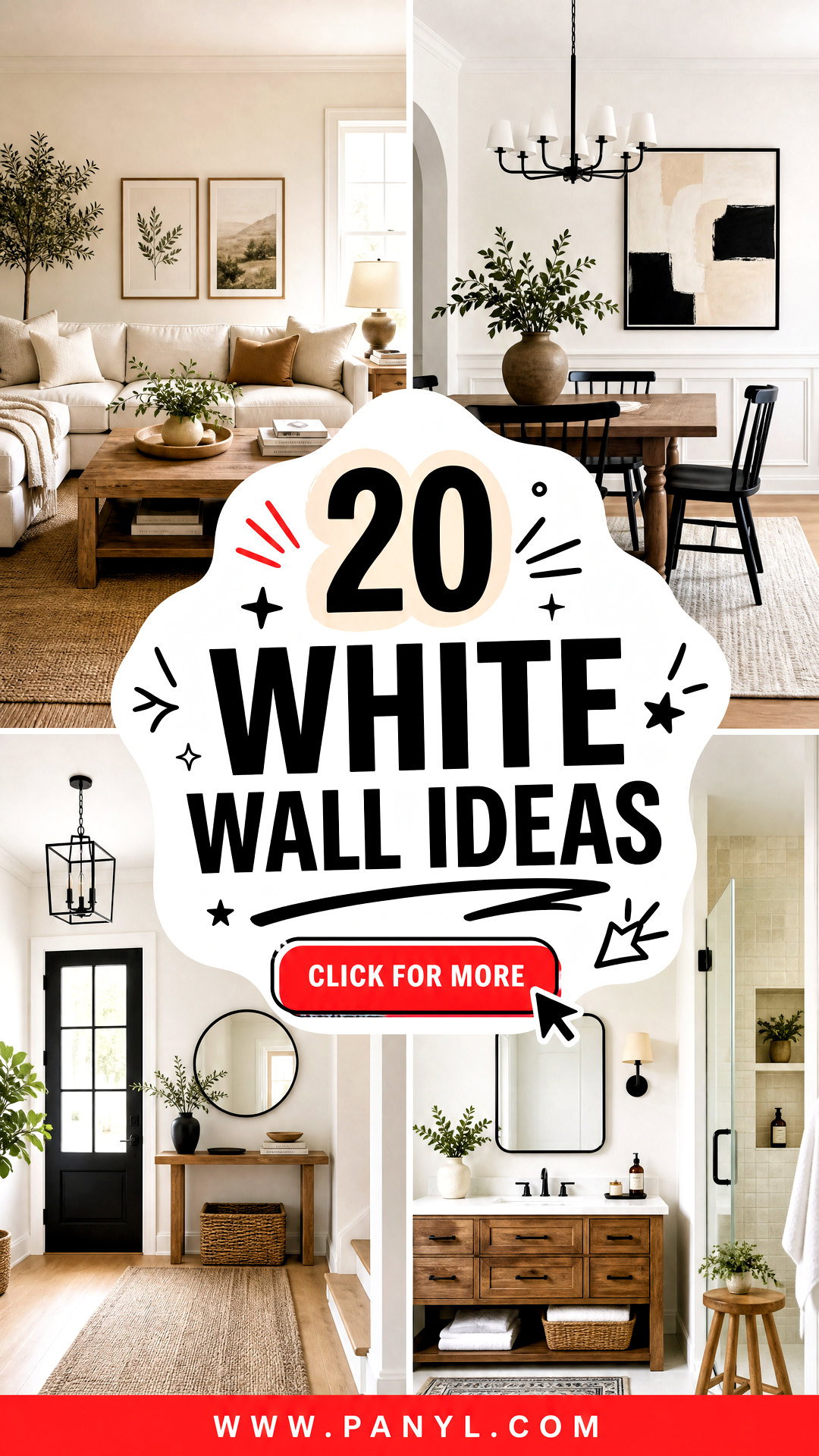 20 White Wall Ideas for Fresh Stylish Rooms on Any Budget - 20 White Wall Ideas for Fresh, Stylish Rooms on Any Budget