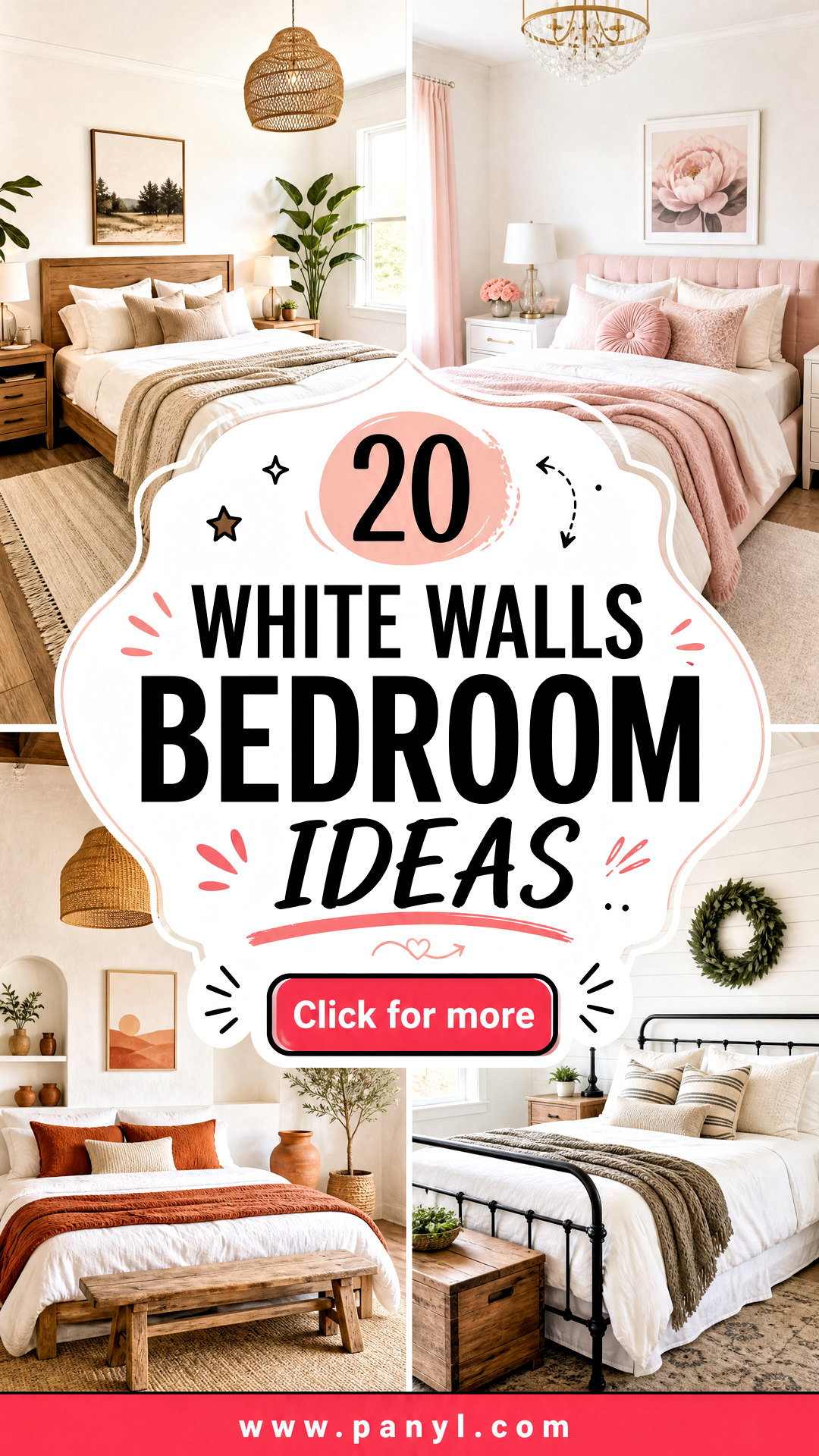 20 White Walls Bedroom Ideas for a Serene Airy Retreat - 20 White Walls Bedroom Ideas for a Serene, Airy Retreat