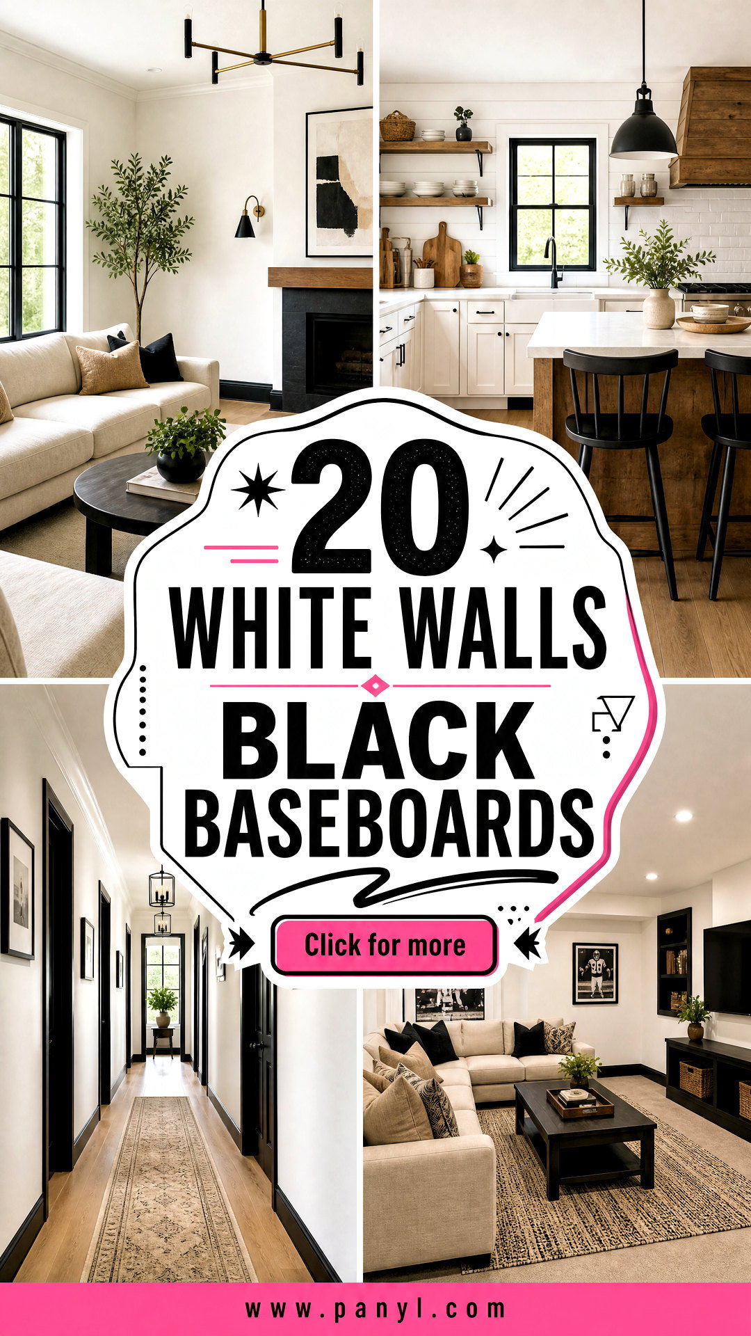 20 White Walls Black Baseboards for Striking Modern Contrast - 20 White Walls Black Baseboards for Striking Modern Contrast