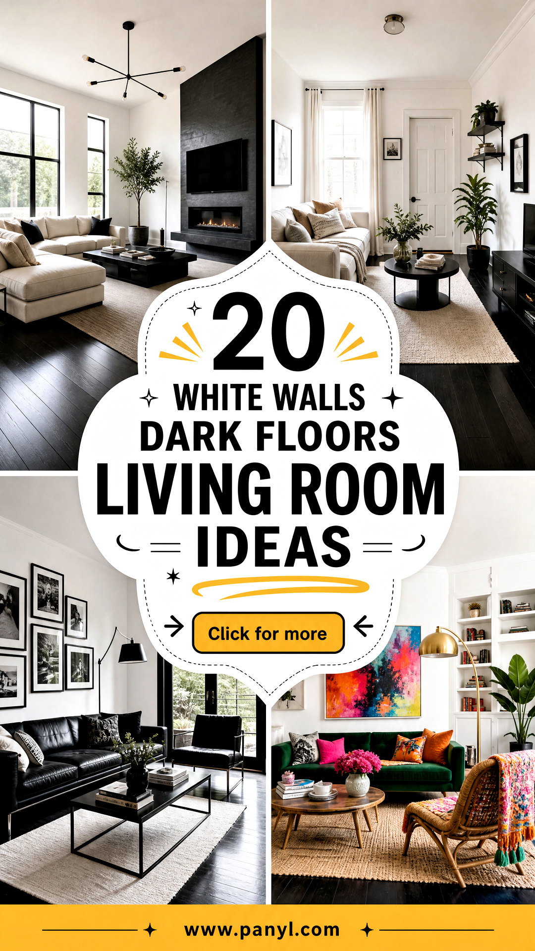 20 White Walls Dark Floors Living Room Ideas for Luxe Style - 20 White Walls Dark Floors Living Room Ideas for Luxe Style