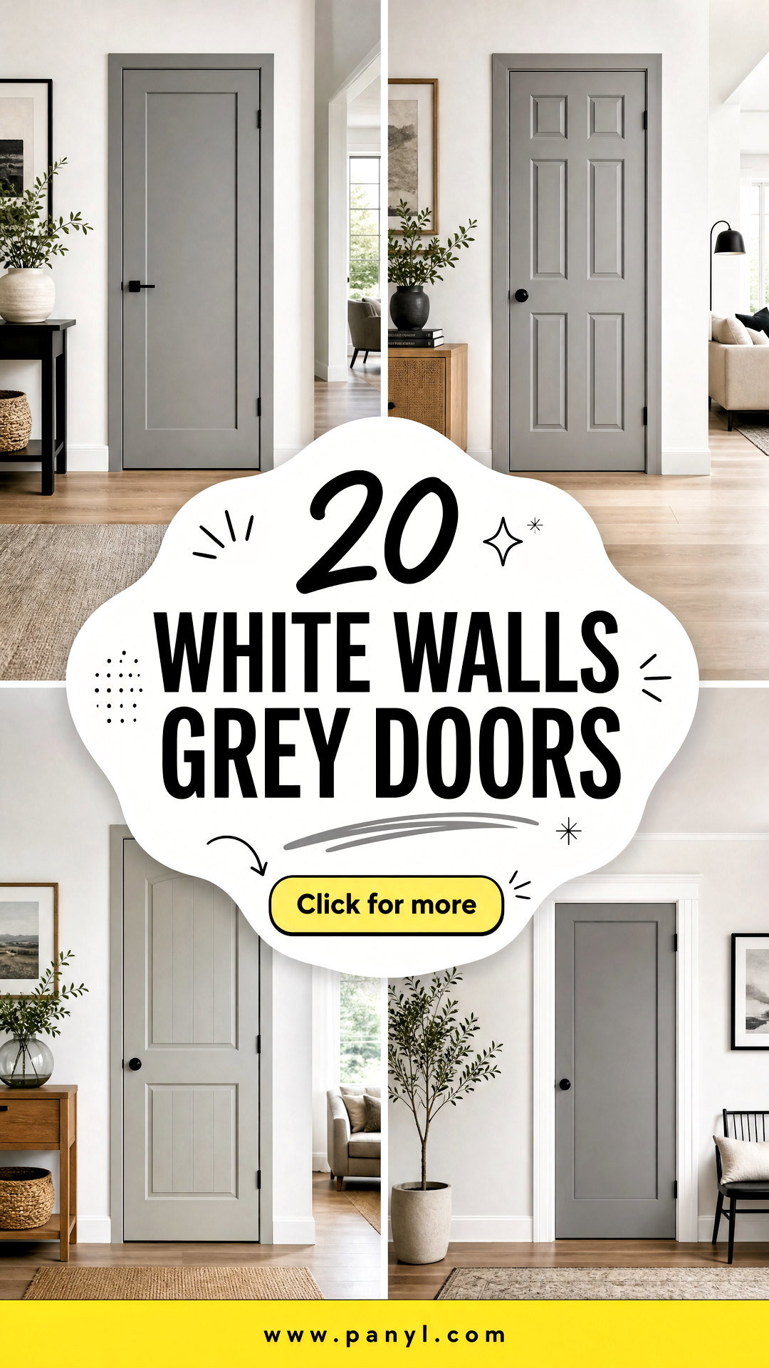 20 White Walls Grey Doors for a Calm Contemporary Look - 20 White Walls Grey Doors for a Calm, Contemporary Look