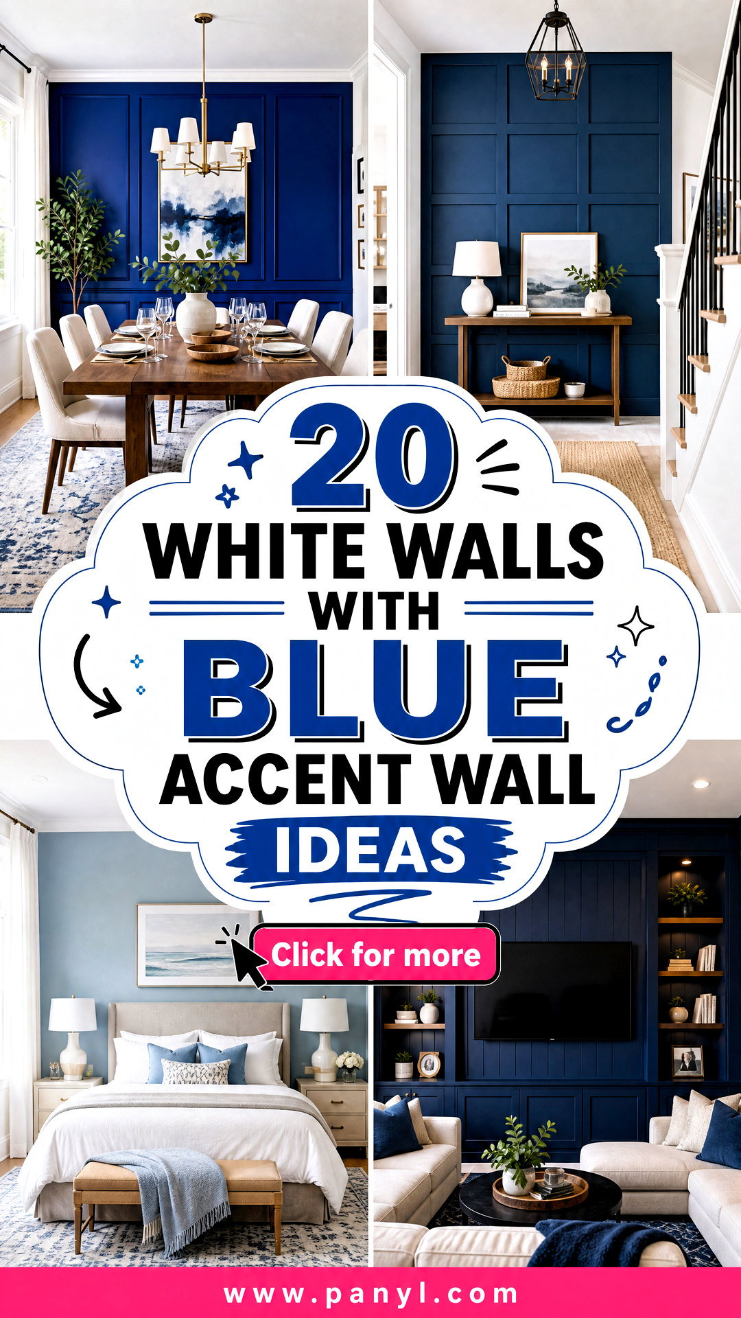 20 White Walls With Blue Accent Wall Ideas for Bold Style - 20 White Walls With Blue Accent Wall Ideas for Bold Style