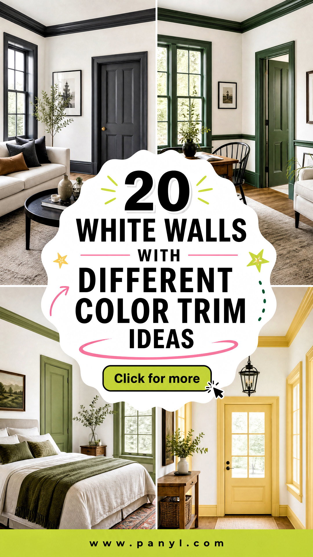 20 White Walls With Different Color Trim Ideas That Wow - 20 White Walls With Different Color Trim Ideas That Wow