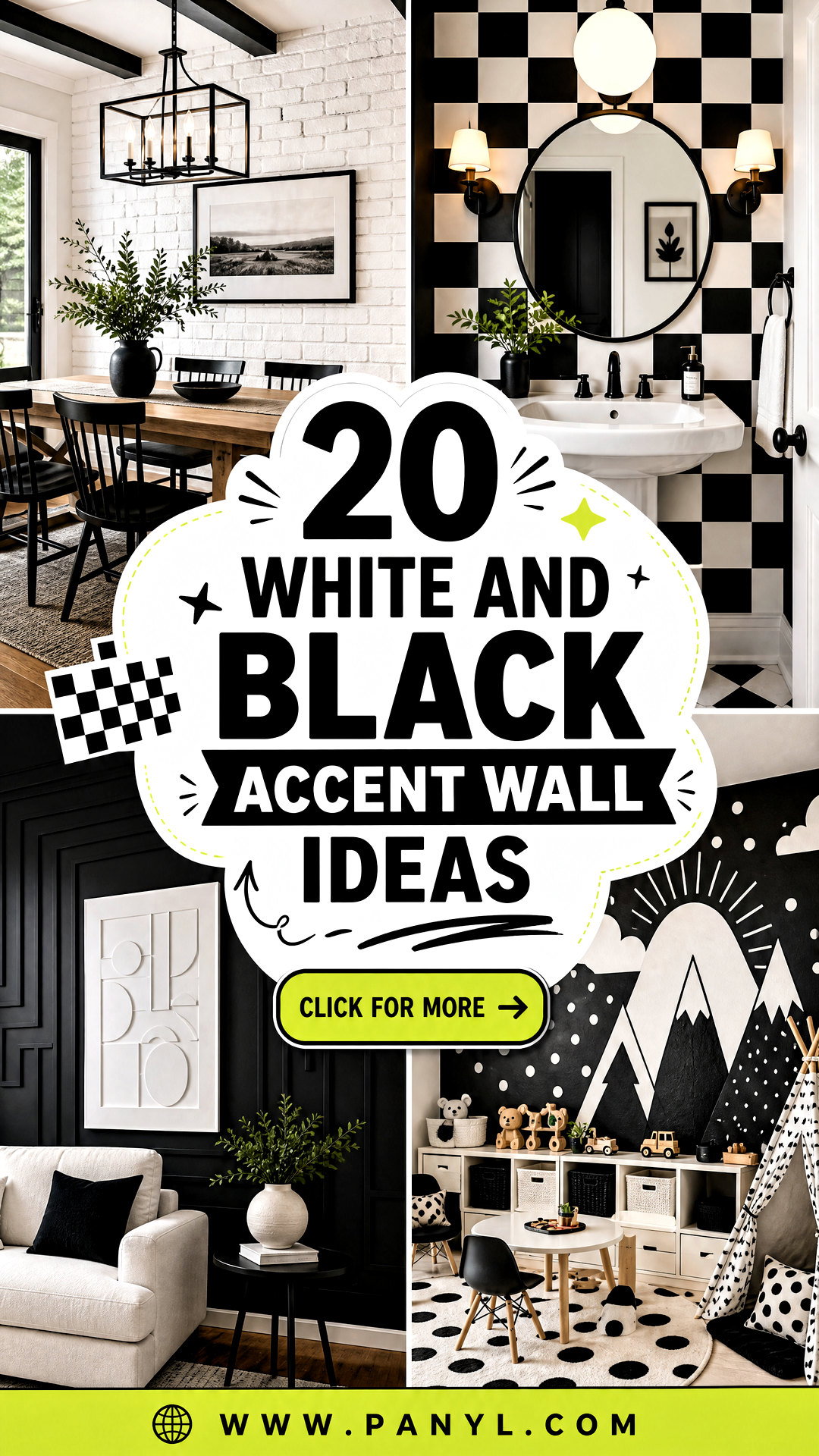 20 White and Black Accent Wall Ideas for Chic Modern Rooms - 20 White and Black Accent Wall Ideas for Chic Modern Rooms