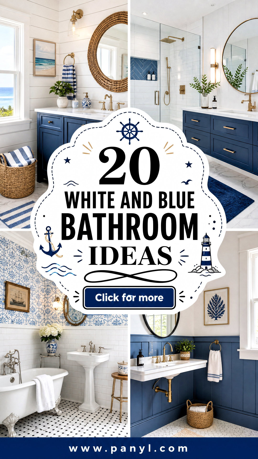 20 White and Blue Bathroom Ideas for a Calm Coastal Look - 20 White and Blue Bathroom Ideas for a Calm Coastal Look