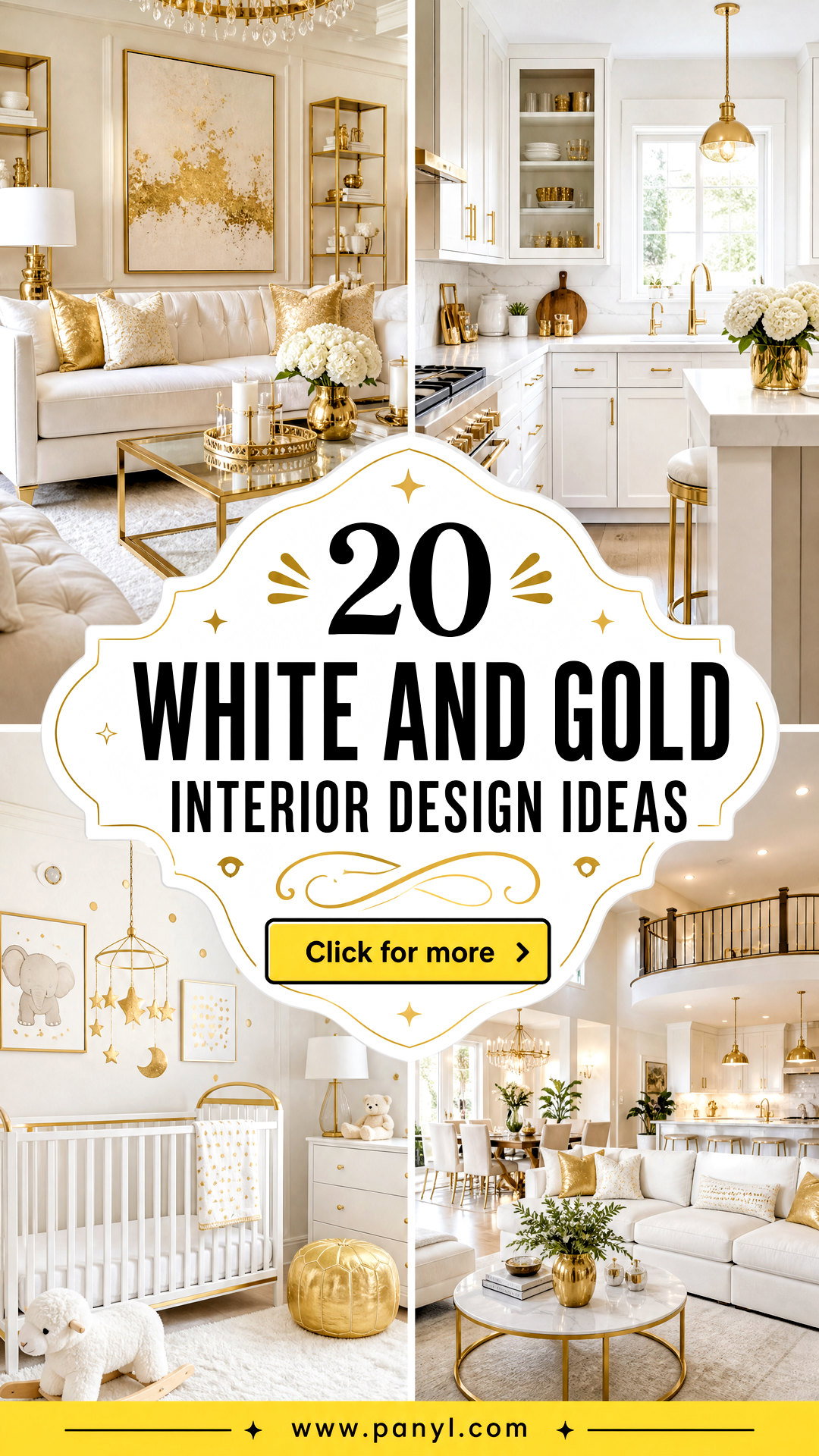 20 White and Gold Interior Design Ideas for Elegant Homes - 20 White and Gold Interior Design Ideas for Elegant Homes