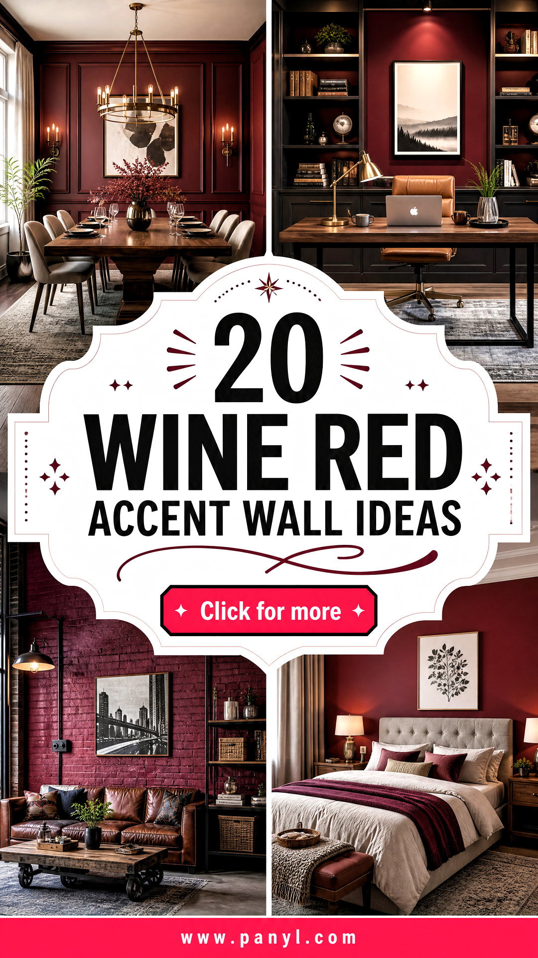 20 Wine Red Accent Wall Ideas for a Rich Dramatic Home Look - 20 Wine Red Accent Wall Ideas for a Rich, Dramatic Home Look