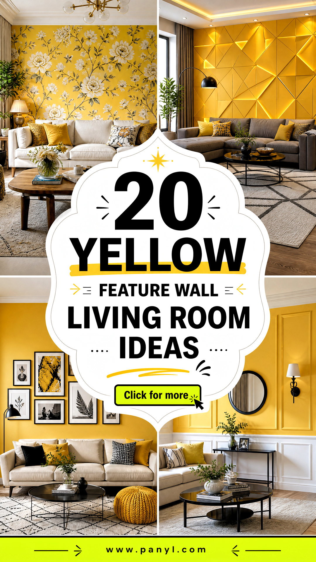 20 Yellow Feature Wall Living Room Ideas for Bold Style - 20 Yellow Feature Wall Living Room Ideas for Bold Style