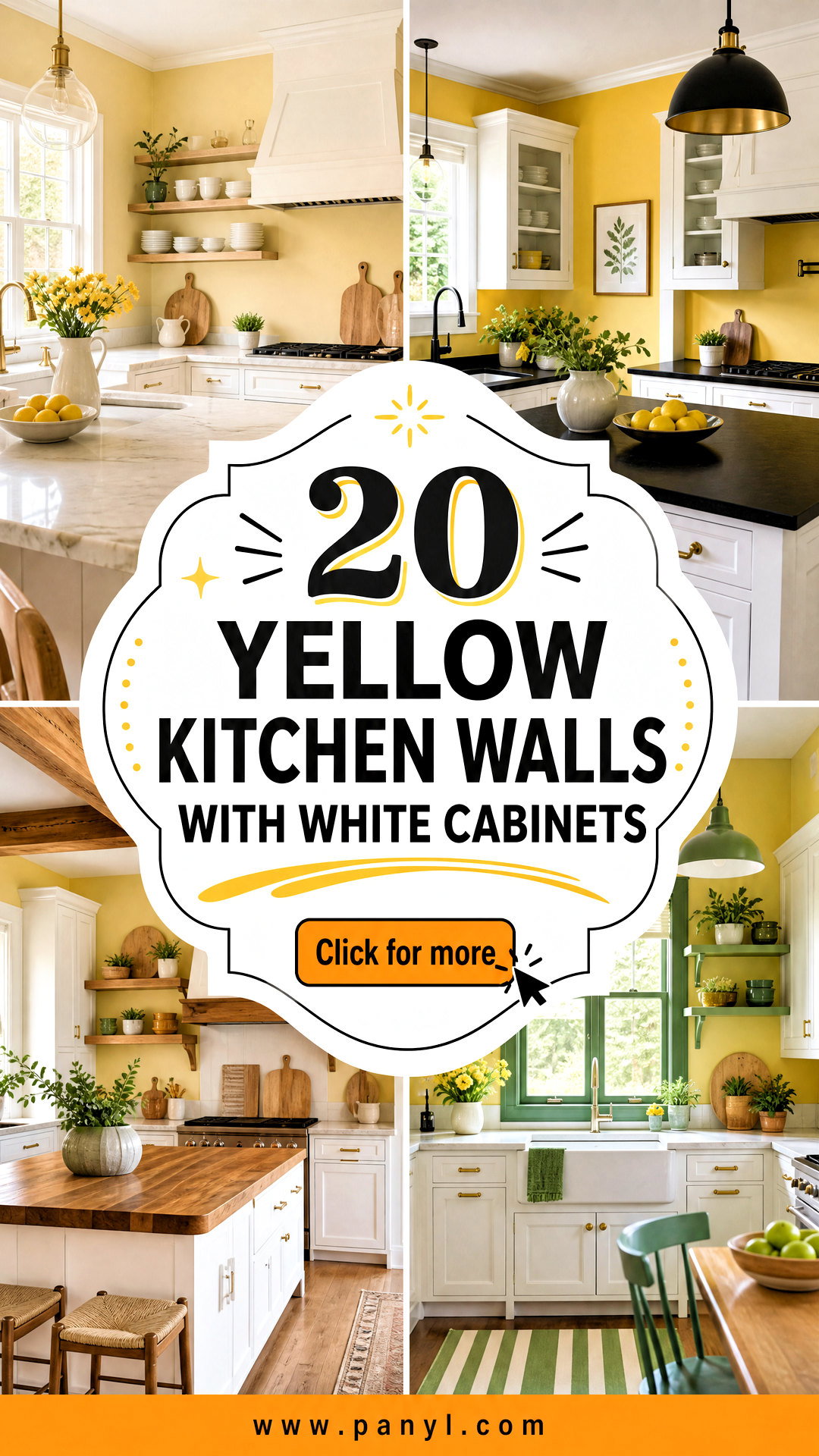 20 Yellow Kitchen Walls With White Cabinets for Fresh Style - 20 Yellow Kitchen Walls With White Cabinets for Fresh Style