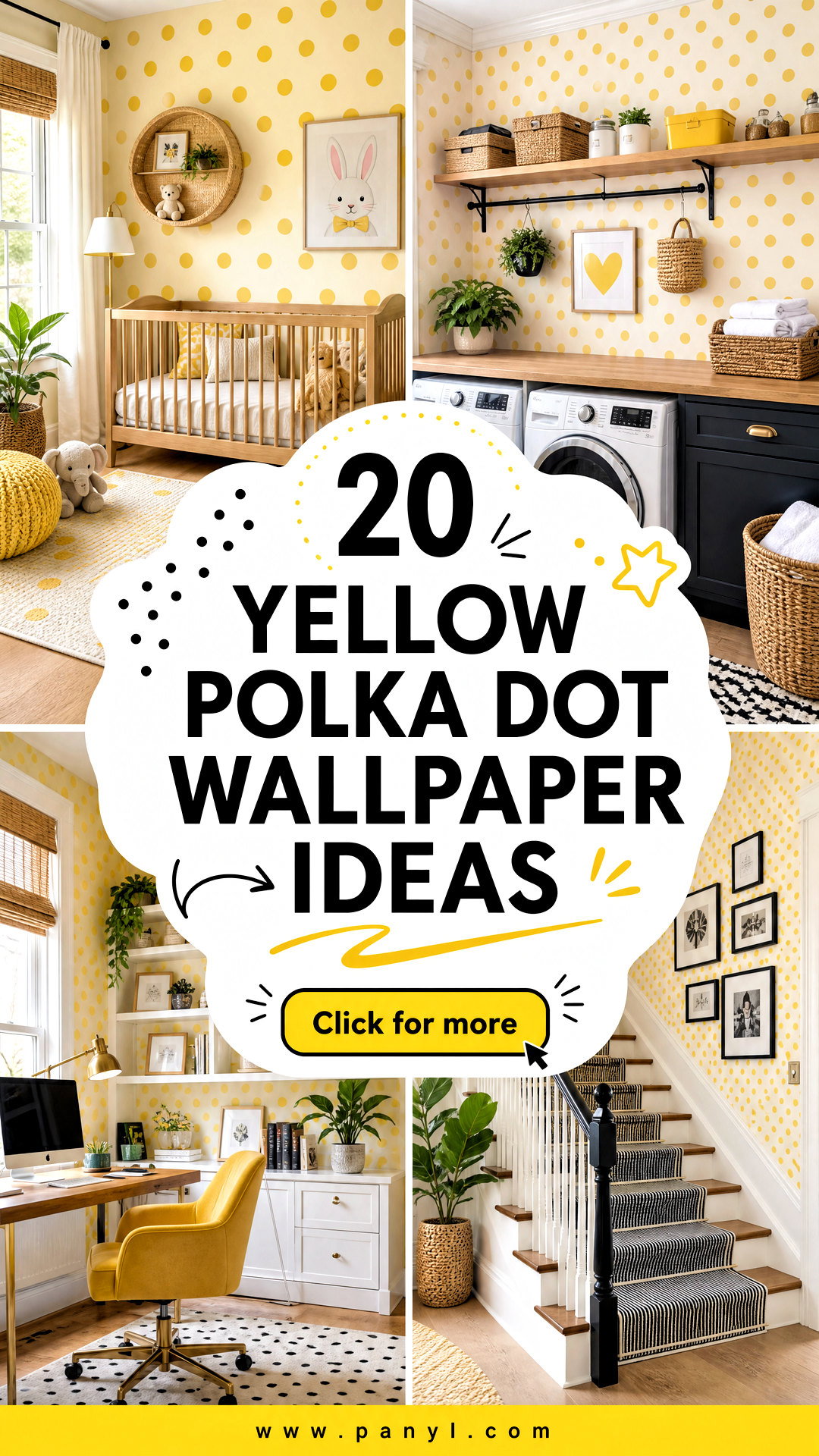 20 Yellow Polka Dot Wallpaper Ideas for Fun Playful Rooms - 20 Yellow Polka Dot Wallpaper Ideas for Fun, Playful Rooms