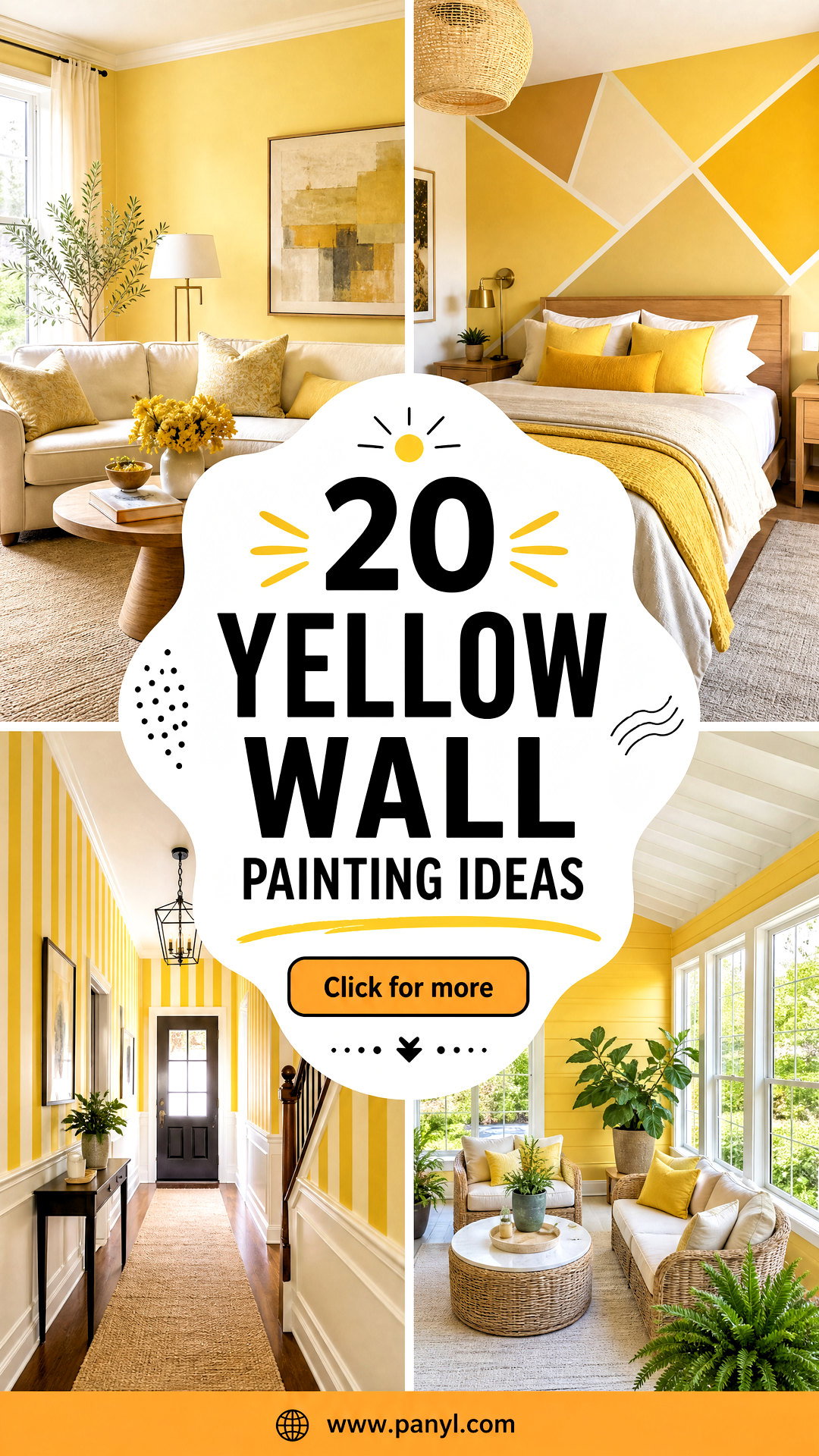 20 Yellow Wall Painting Ideas for a Bright Artistic Home - 20 Yellow Wall Painting Ideas for a Bright, Artistic Home