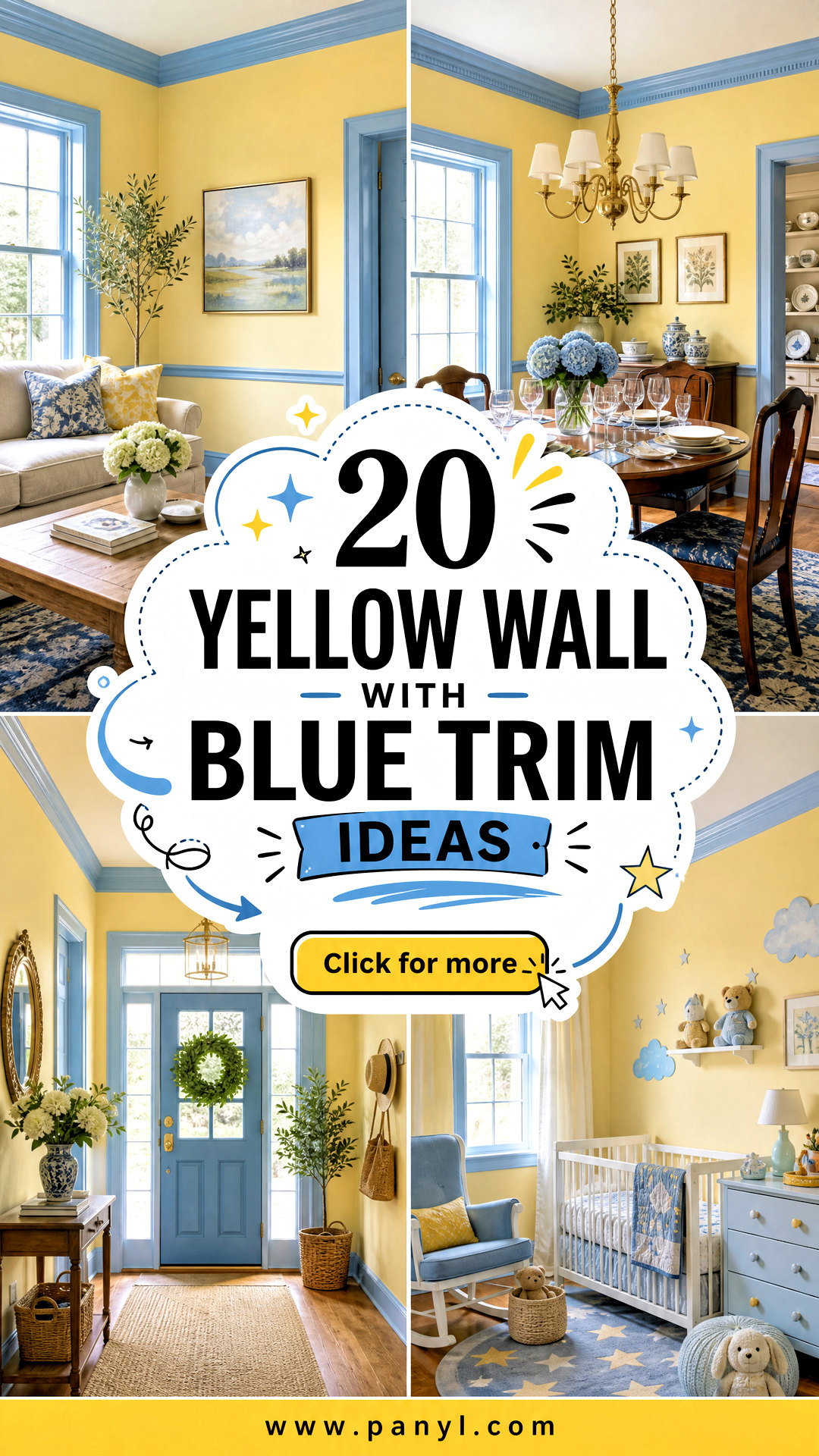 20 Yellow Wall With Blue Trim Ideas Bold Pairings for Any Room - 20 Yellow Wall With Blue Trim Ideas: Bold Pairings for Any Room
