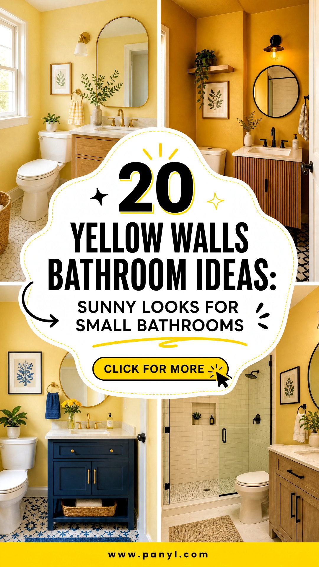 20 Yellow Walls Bathroom Ideas Sunny Looks for Small Bathrooms - 20 Yellow Walls Bathroom Ideas: Sunny Looks for Small Bathrooms