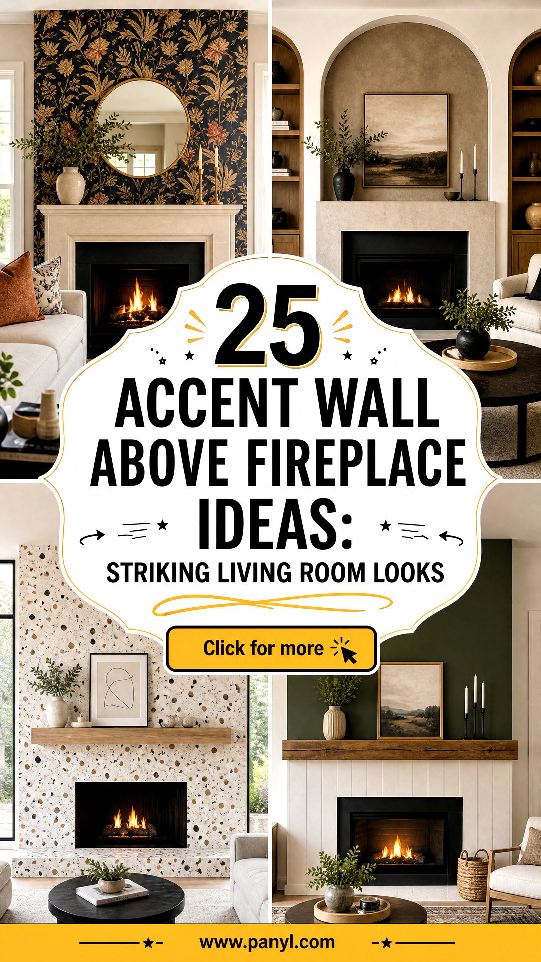 25 Accent Wall Above Fireplace Ideas Striking Living Room Looks - 25 Accent Wall Above Fireplace Ideas: Striking Living Room Looks