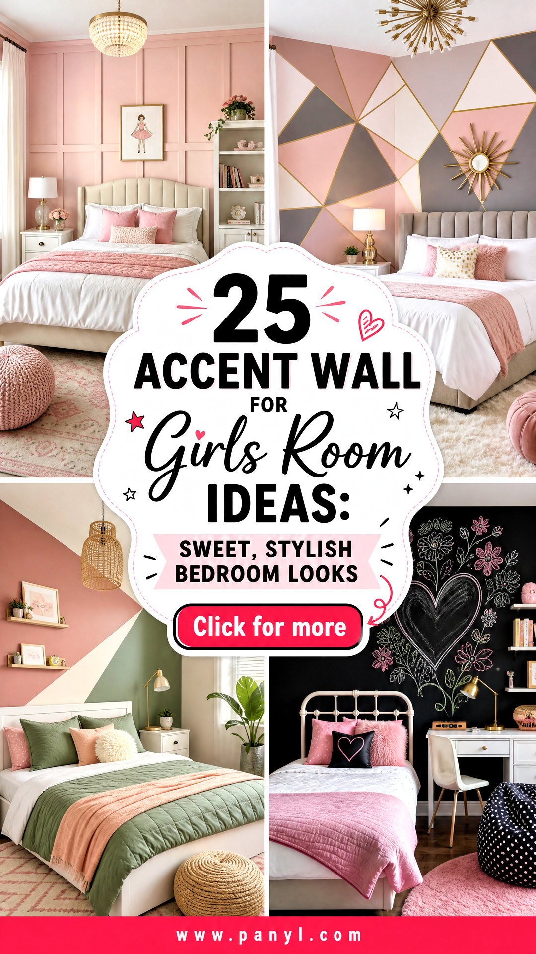 25 Accent Wall For Girls Room Ideas Sweet Stylish Bedroom Looks - 25 Accent Wall For Girls Room Ideas: Sweet, Stylish Bedroom Looks