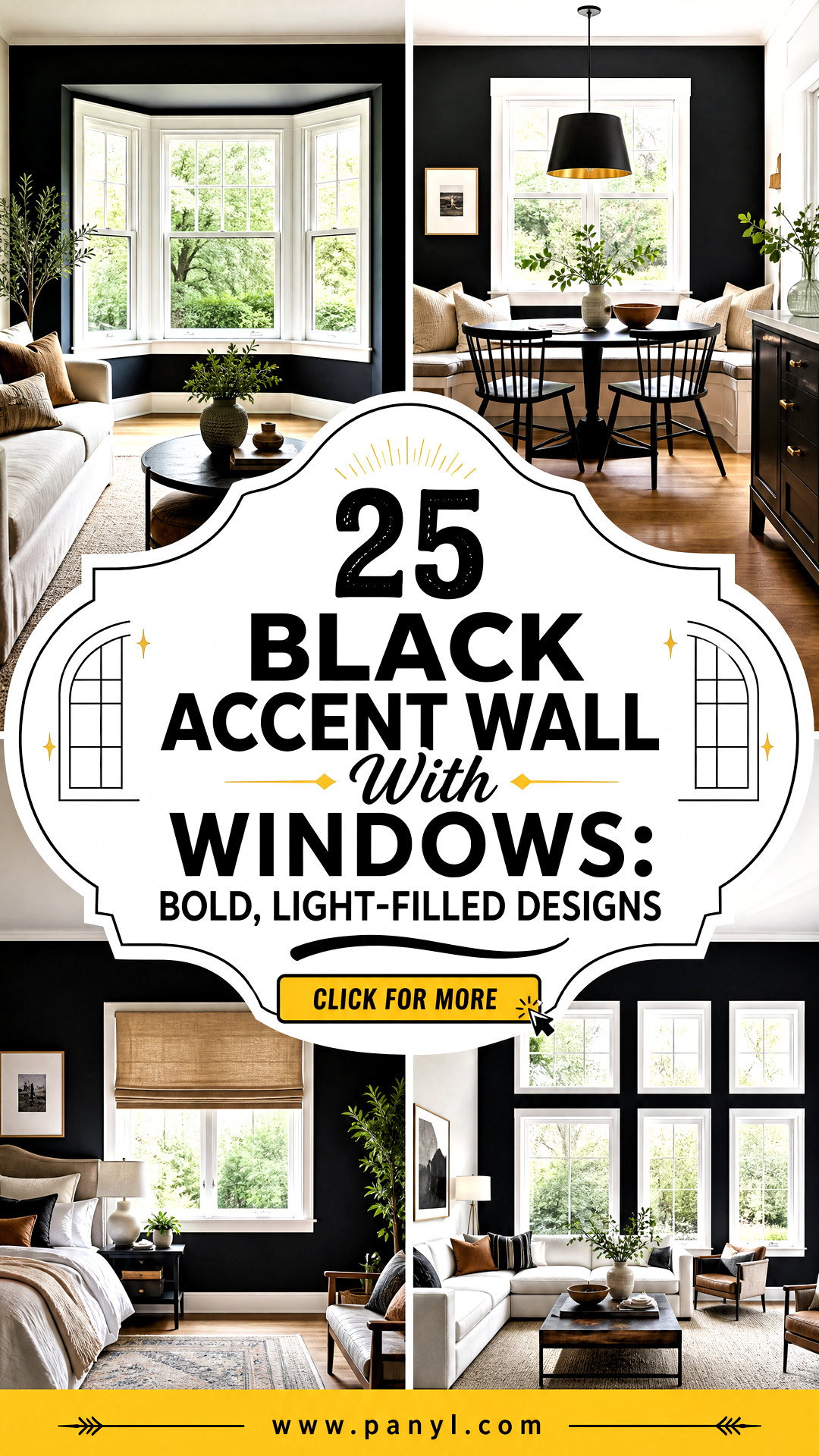25 Black Accent Wall With Windows Bold Light-Filled Designs - 25 Black Accent Wall With Windows: Bold, Light-Filled Designs