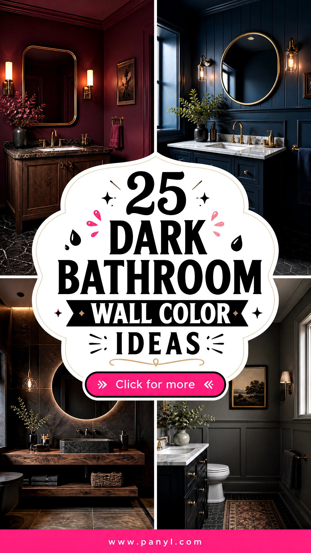 25 Dark Bathroom Wall Color Ideas Moody Picks for Spa-Like Style - 25 Dark Bathroom Wall Color Ideas: Moody Picks for Spa-Like Style