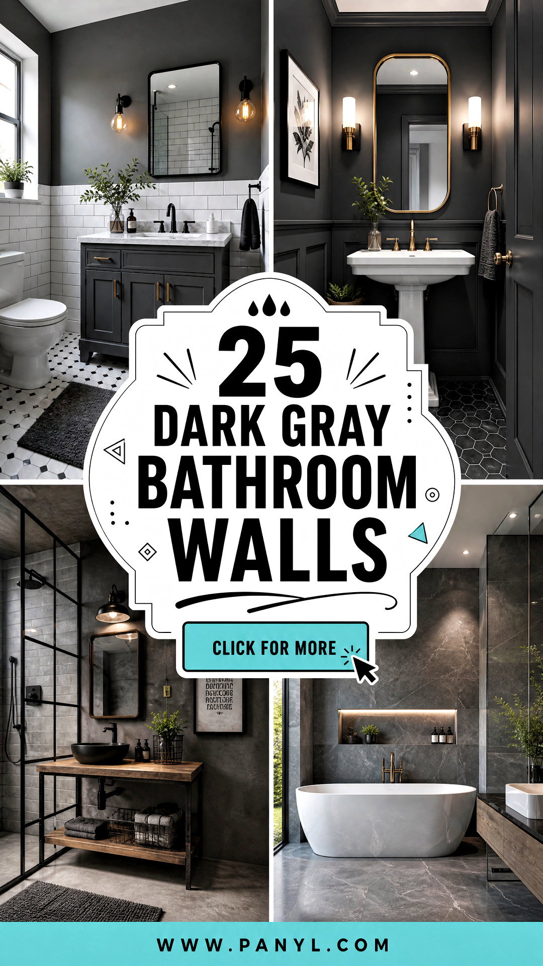 25 Dark Gray Bathroom Walls Bold Style for a Spa-Like Retreat - 25 Dark Gray Bathroom Walls: Bold Style for a Spa-Like Retreat