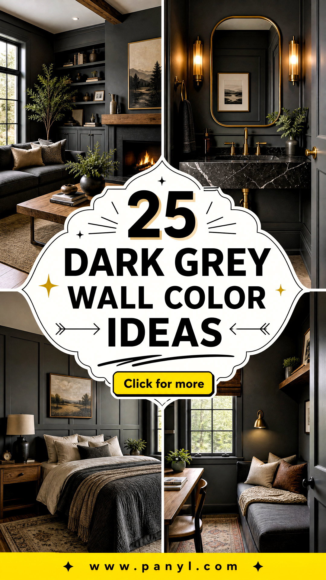 25 Dark Grey Wall Color Ideas Moody Shades for Modern Homes - 25 Dark Grey Wall Color Ideas: Moody Shades for Modern Homes