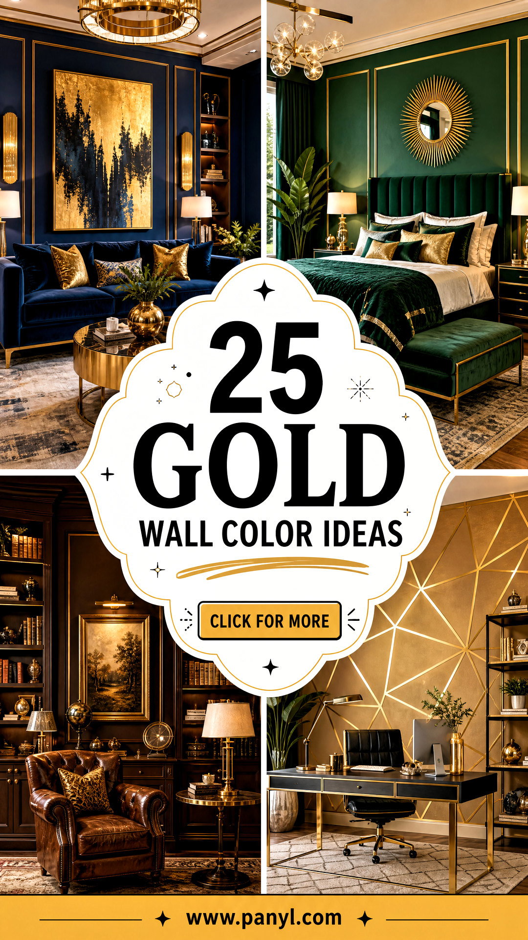 25 Gold Wall Color Ideas to Add Luxe Warm Style at Home - 25 Gold Wall Color Ideas to Add Luxe, Warm Style at Home