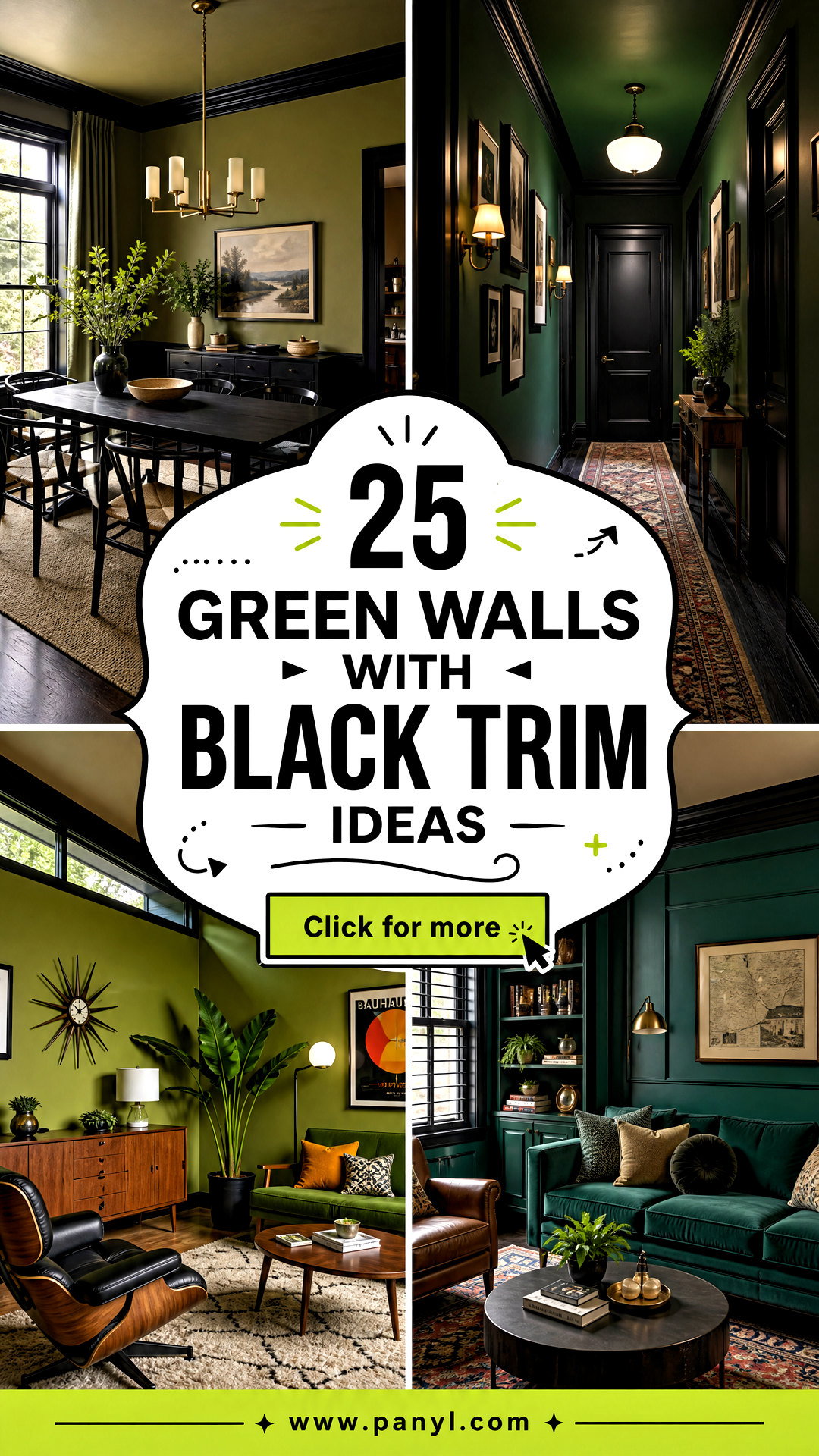 25 Green Walls With Black Trim Ideas for Dramatic Style - 25 Green Walls With Black Trim Ideas for Dramatic Style