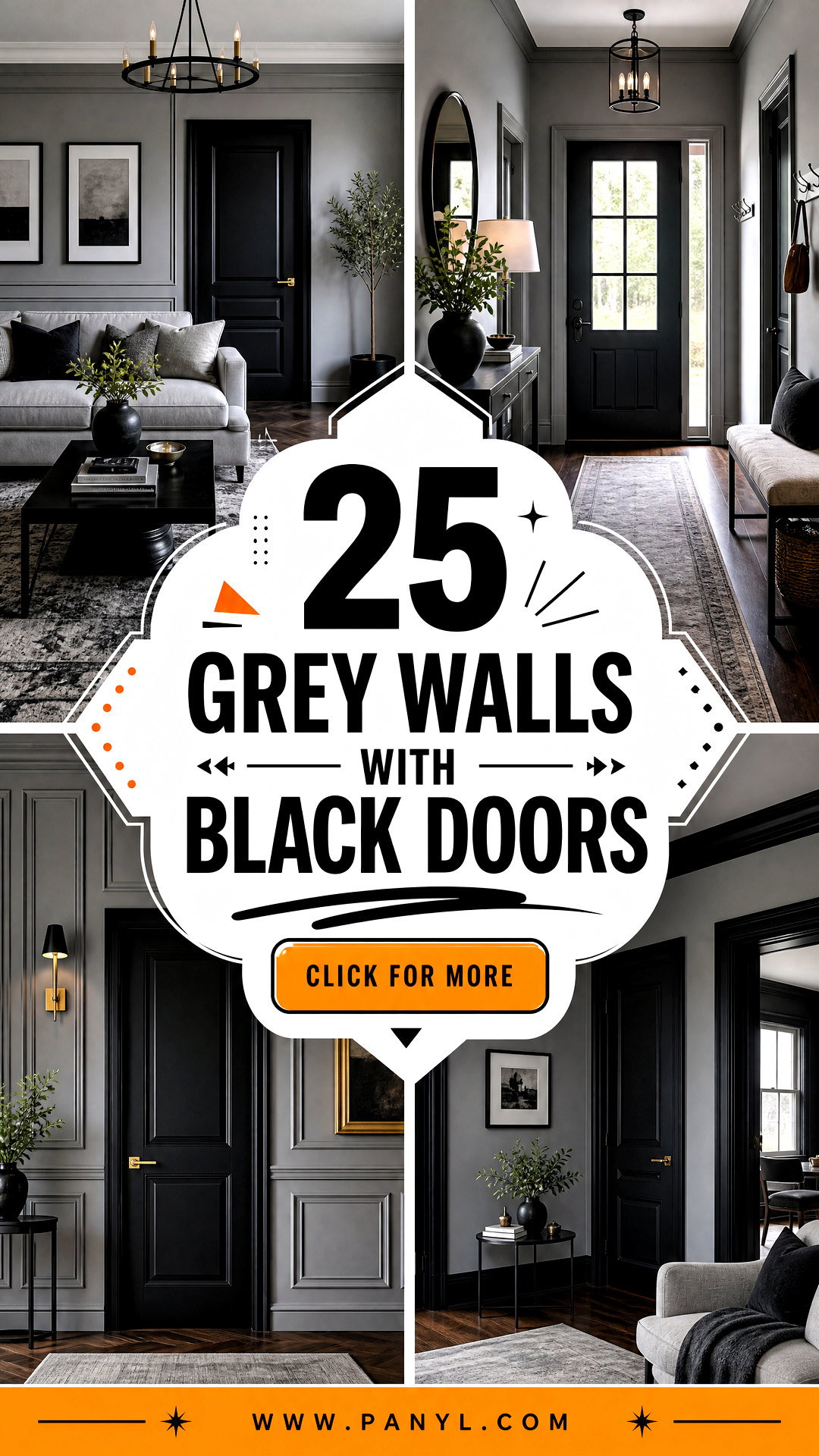 25 Grey Walls With Black Doors for Bold Modern Contrast - 25 Grey Walls With Black Doors for Bold Modern Contrast