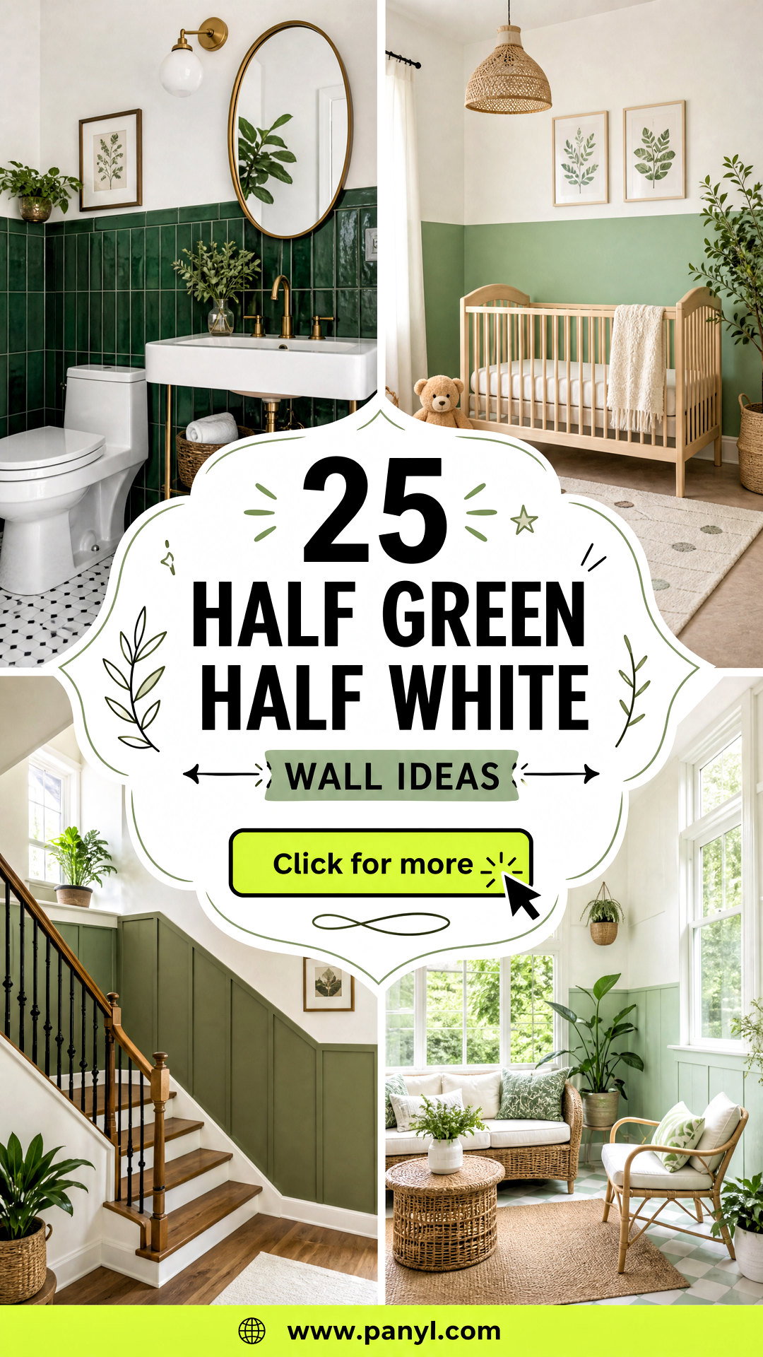 25 Half Green Half White Wall Ideas for Fresh Modern Rooms - 25 Half Green Half White Wall Ideas for Fresh Modern Rooms